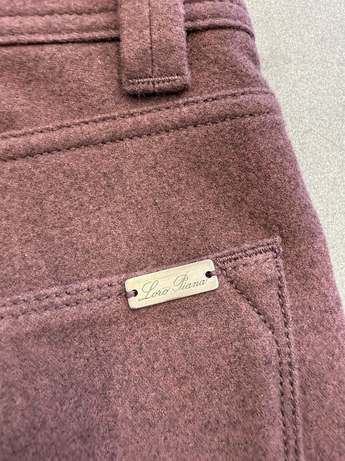 Loro Piana Loro Piana Virgin Wool Dark Wine Pants Size US 31 - 12 Thumbnail