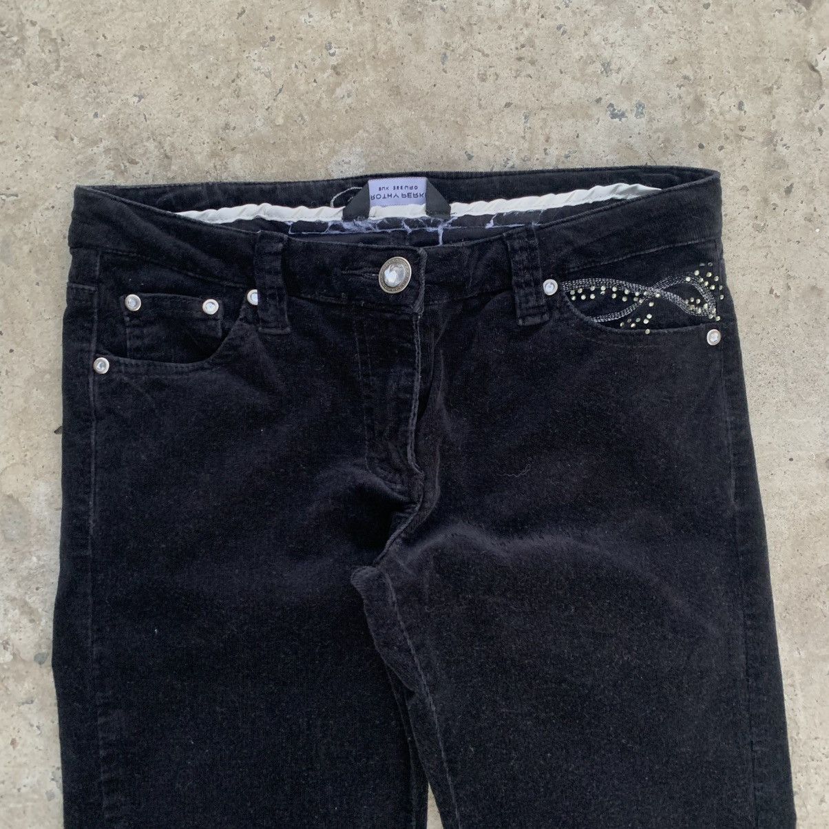 DOROTHEE SCHUMACHER Vintage Crazy Dorothy Perkins Women’s Flared Velvet Jeans Size 25" / US 0 / IT 36 - 5 Thumbnail