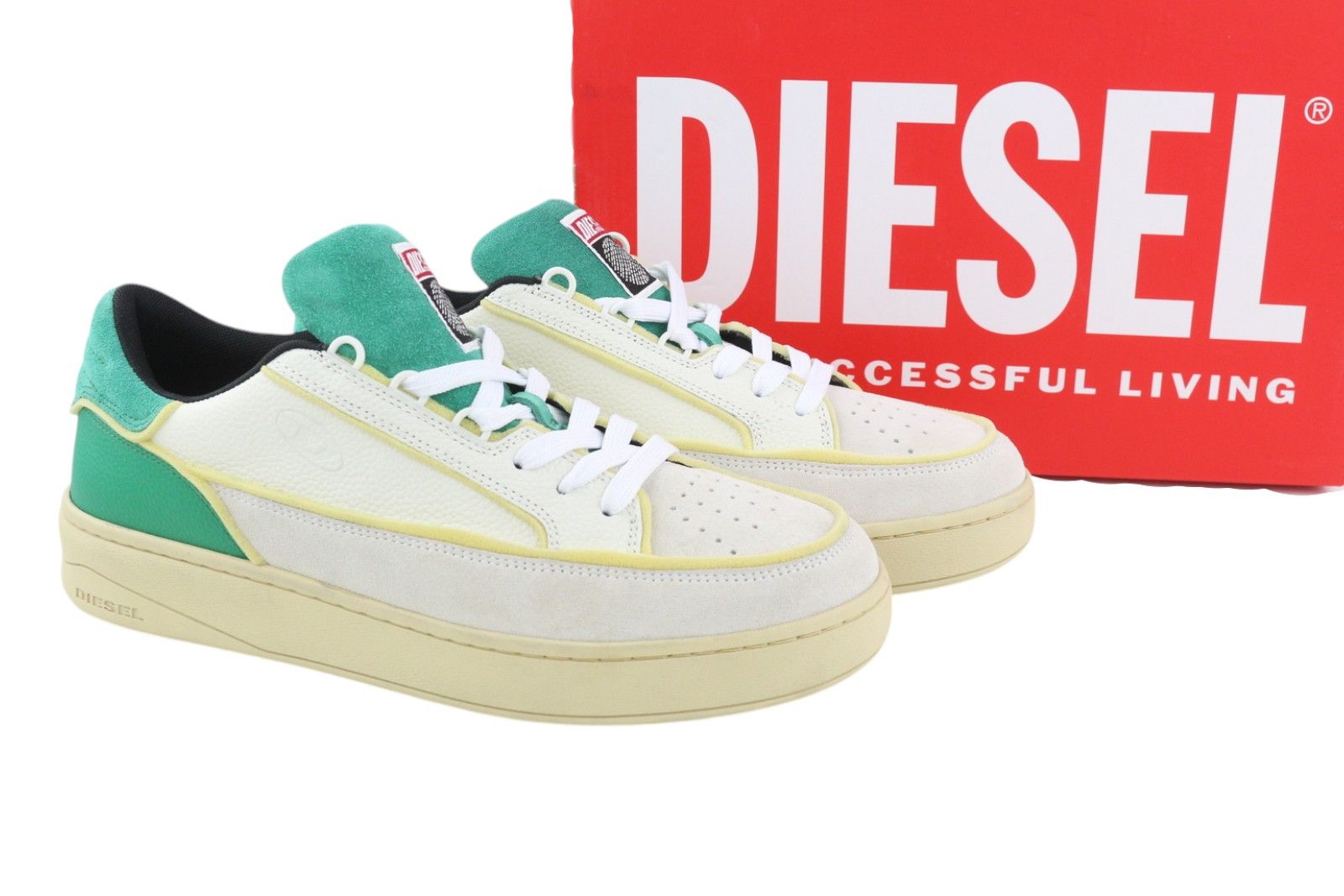 S-SINNA LOW EU43 White Leather Low Top Logo 41104