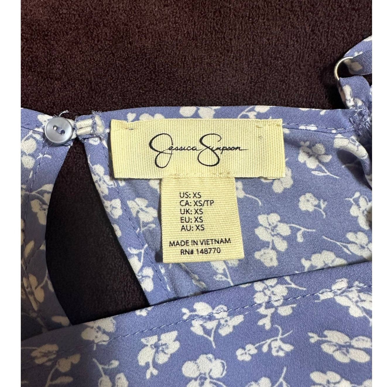 Other Jessica Simpson Light Blue Floral Print Dress Size XS Size XS / US 0-2 / IT 36-38 - 3 Thumbnail