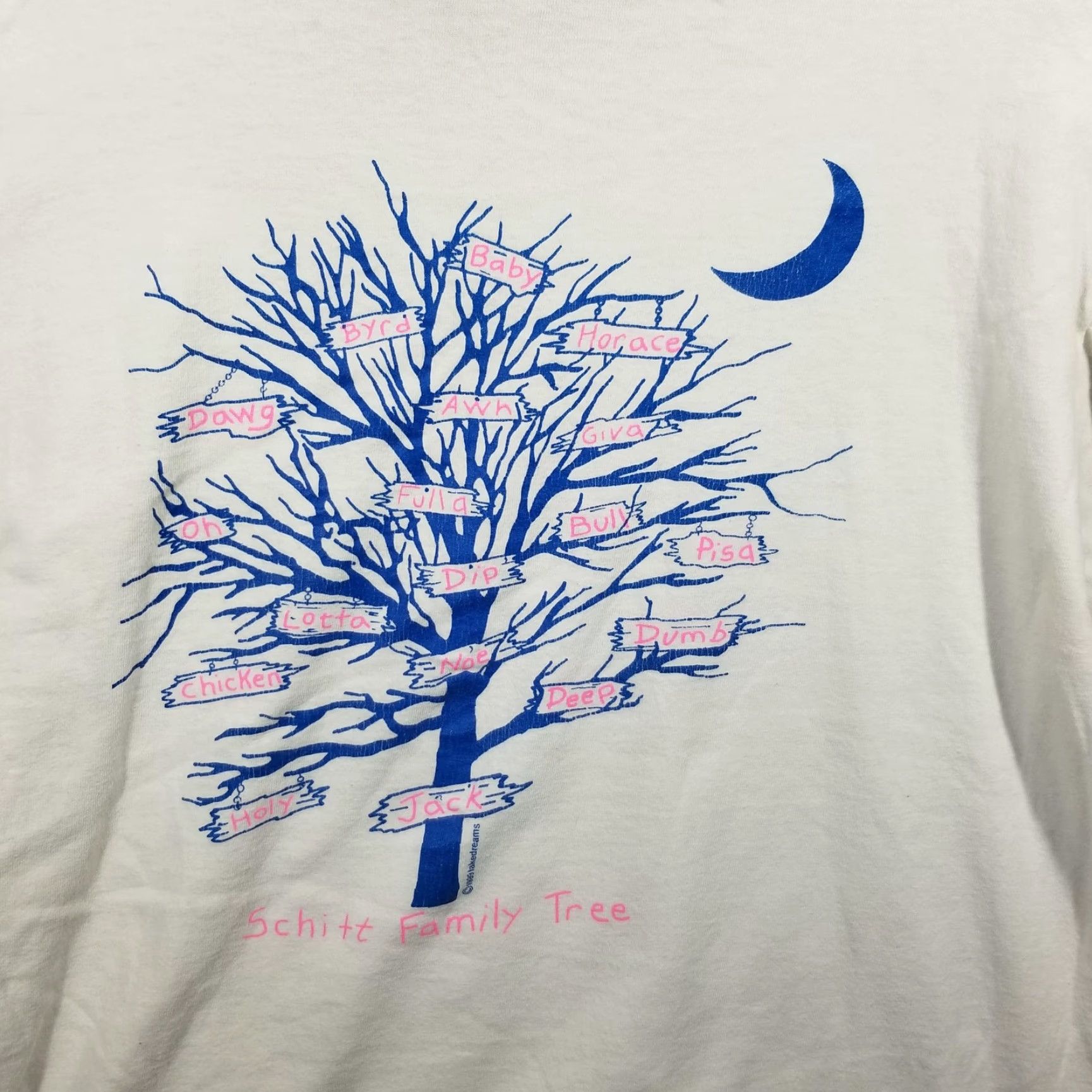 Fruit Of The Loom VINTAGE Jack Schitt Family Tree Shirt Mens XL White Made USA 1989 Graphic 80s Size US XL / EU 56 / 4 - 4 Thumbnail