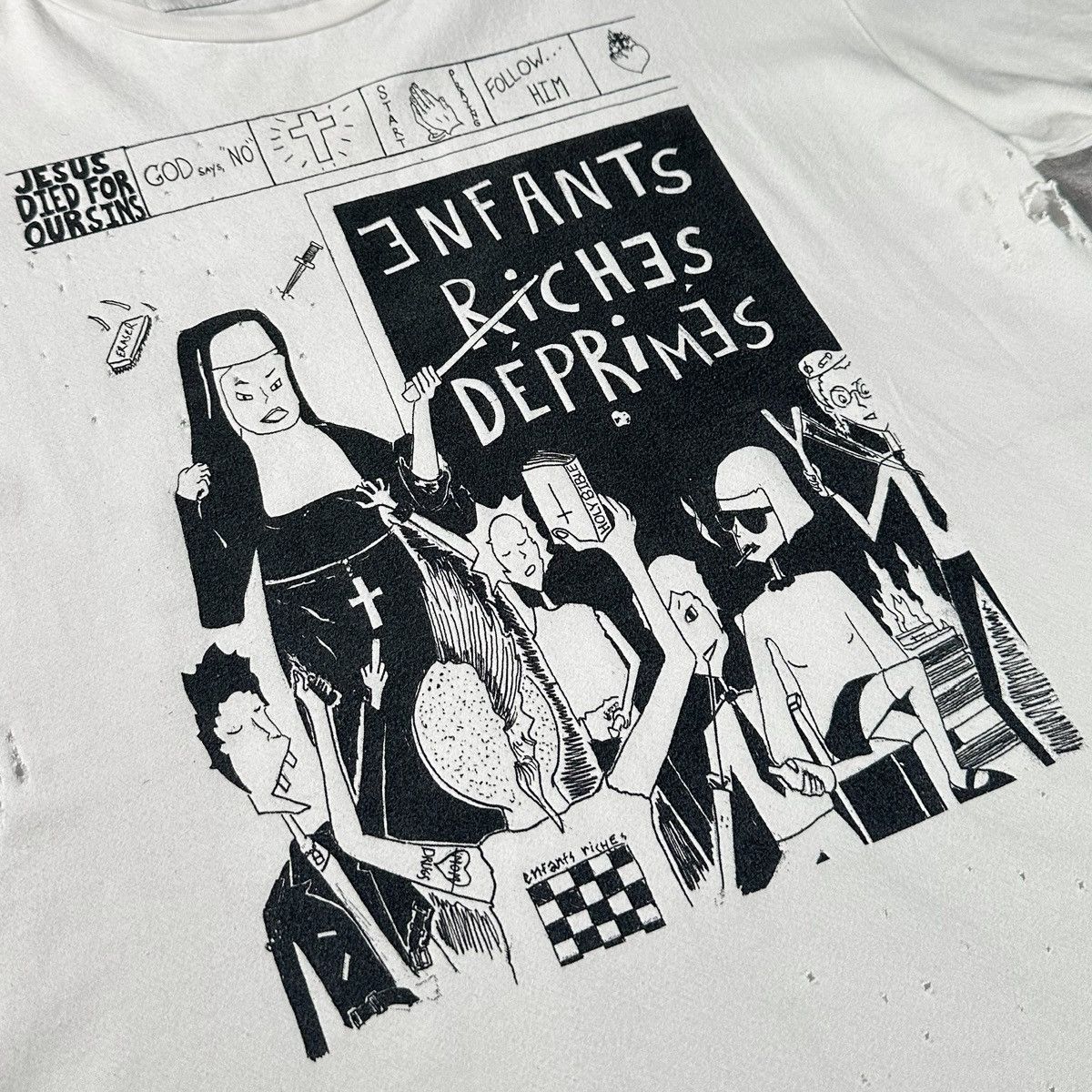 Enfants Riches Deprimes School Tee / God says No / Jesus Died For Our Sins Size US M / EU 48-50 / 2 - 3 Thumbnail