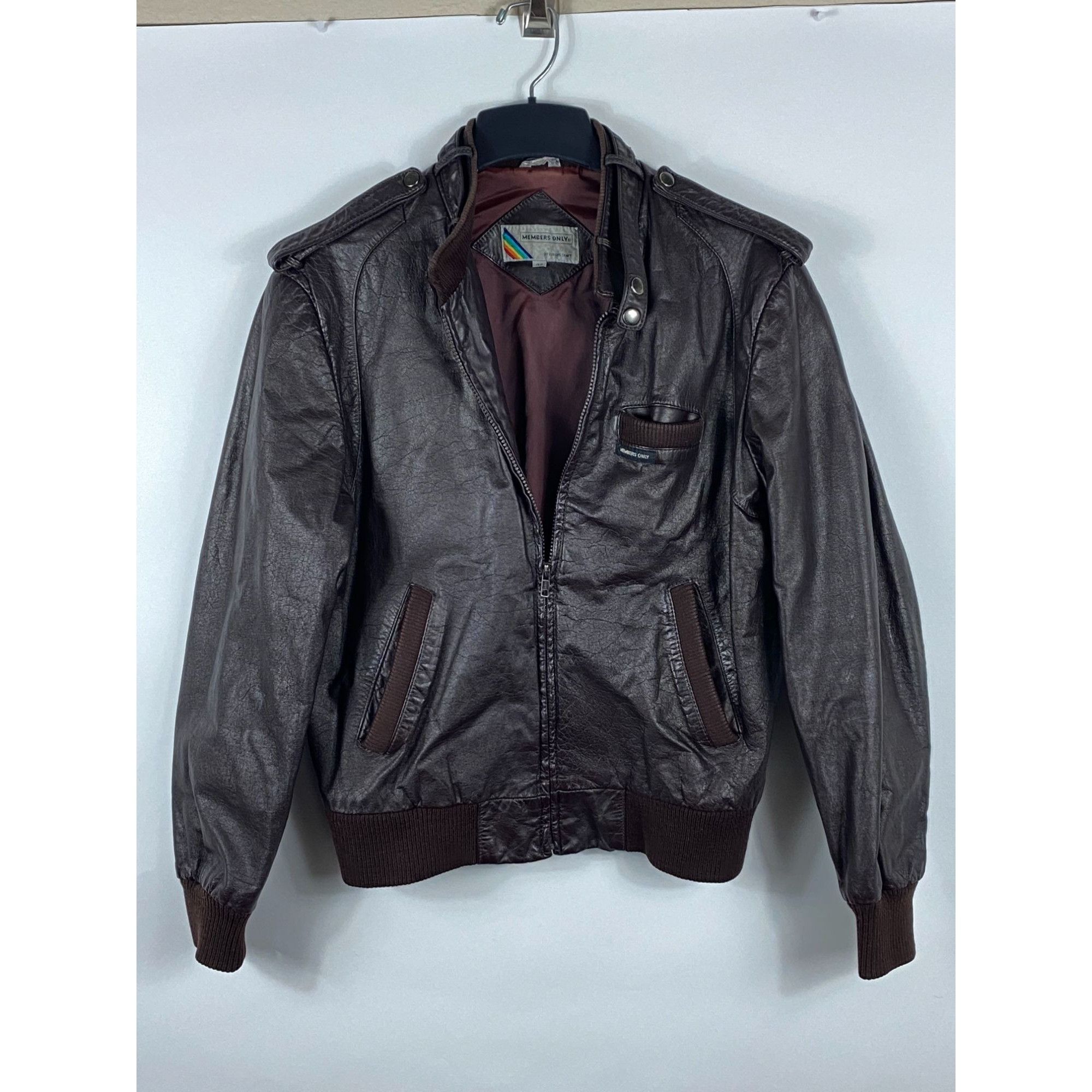 Members Only VTG 80s Members Only Europe Craft Full Zip Leather Bomber Ja Size US XS / EU 42 / 0 - 1 Thumbnail