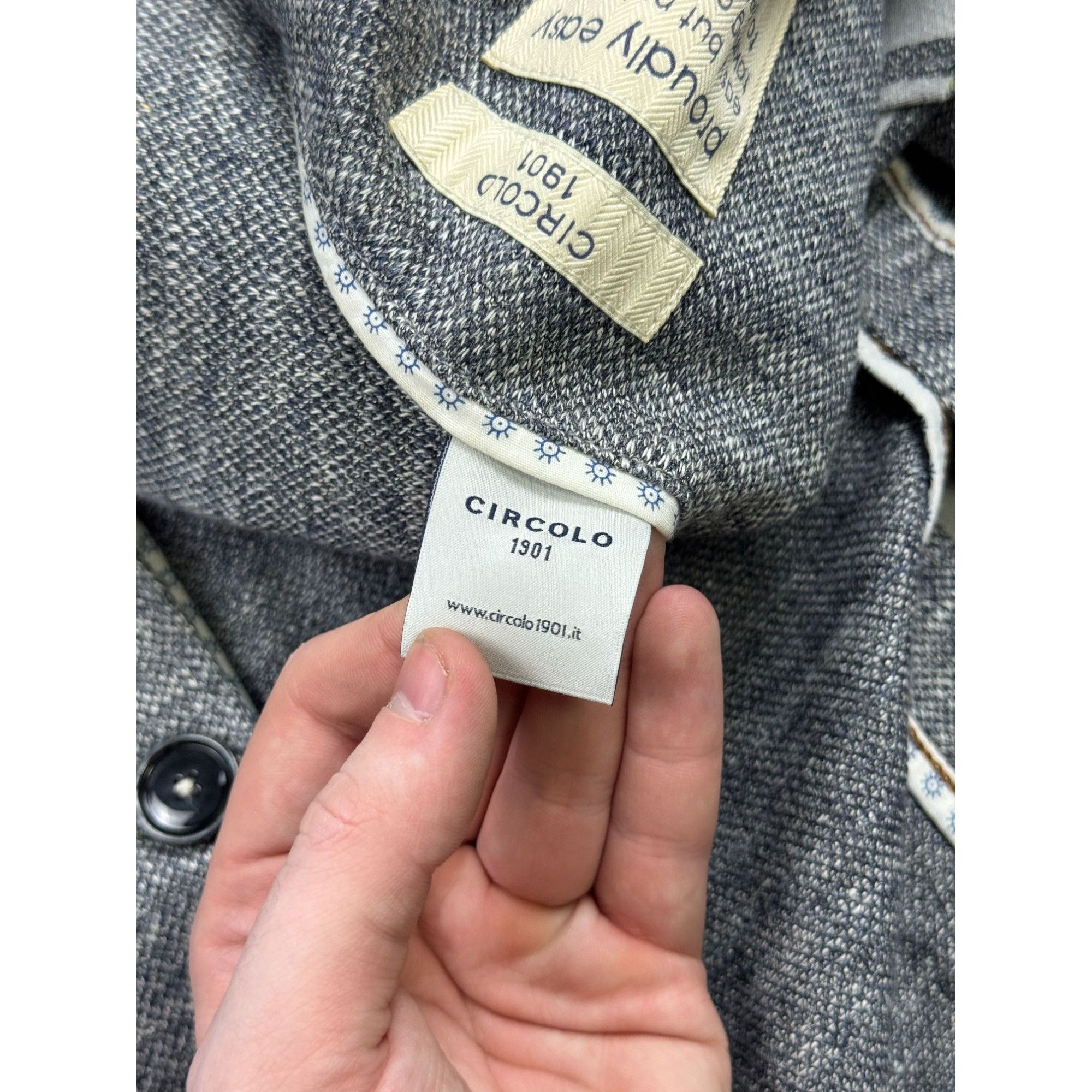 Circolo 1901 Circolo Linen Blend Knitted Two Button Blazer (Y1229) Size 40R - 7 Thumbnail
