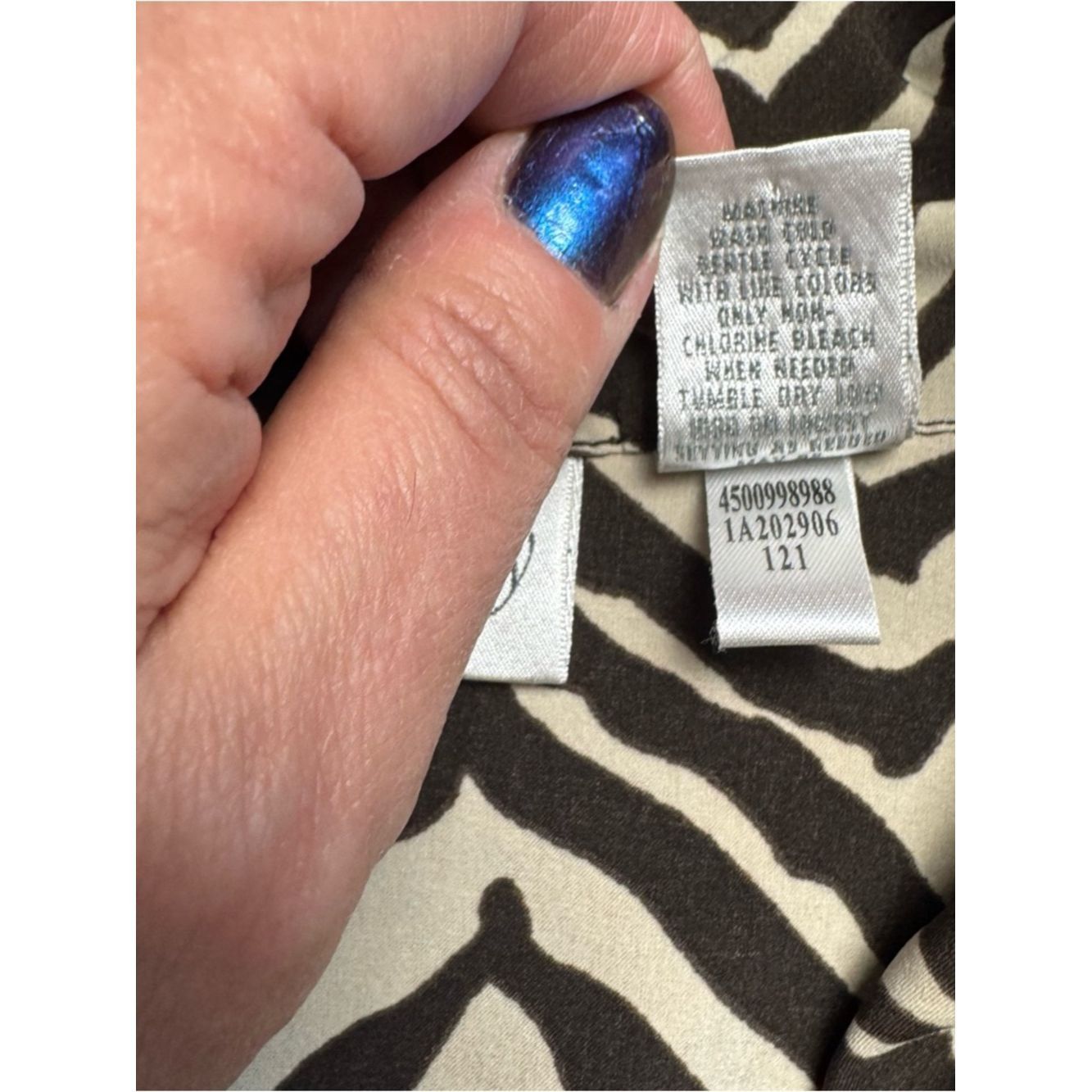 Chicos Chico's Zenergy Brown and White Zebra-Print 3/4 Sleeve Jack Size L / US 10 / IT 46 - 7 Thumbnail