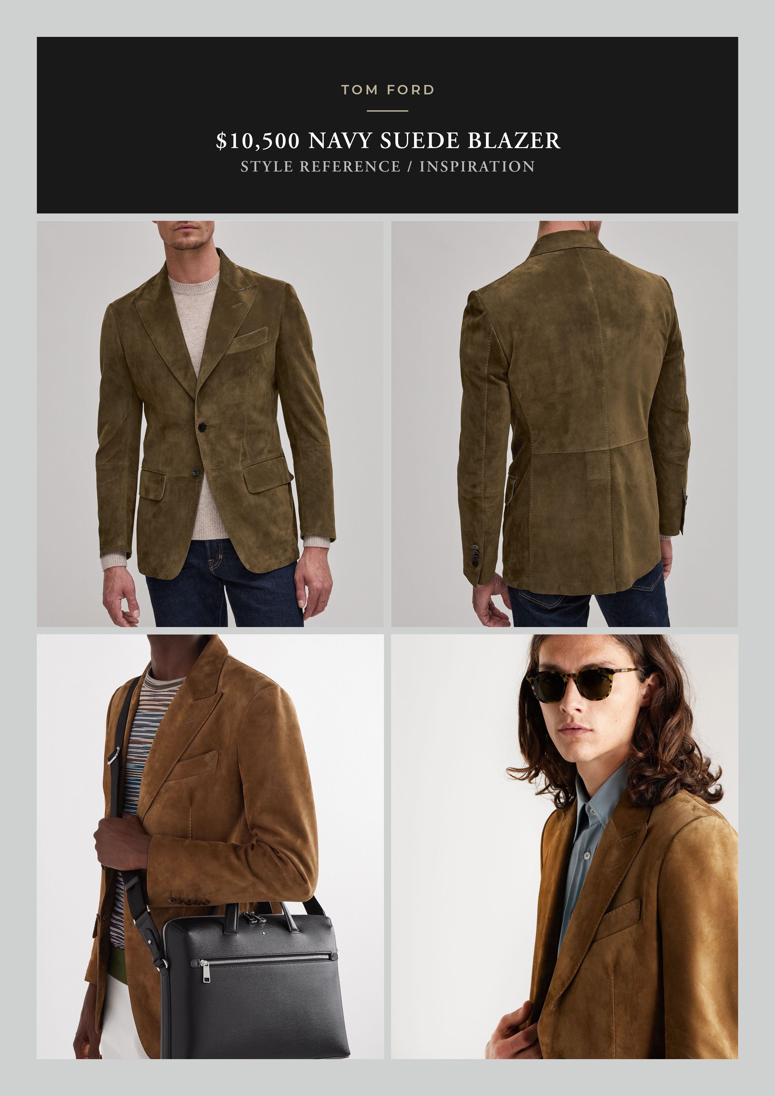 Tom Ford Ultimate Rare $10,700 w/tax TOM FORD Suede Blazer Size US L / EU 52-54 / 3 - 9 Thumbnail