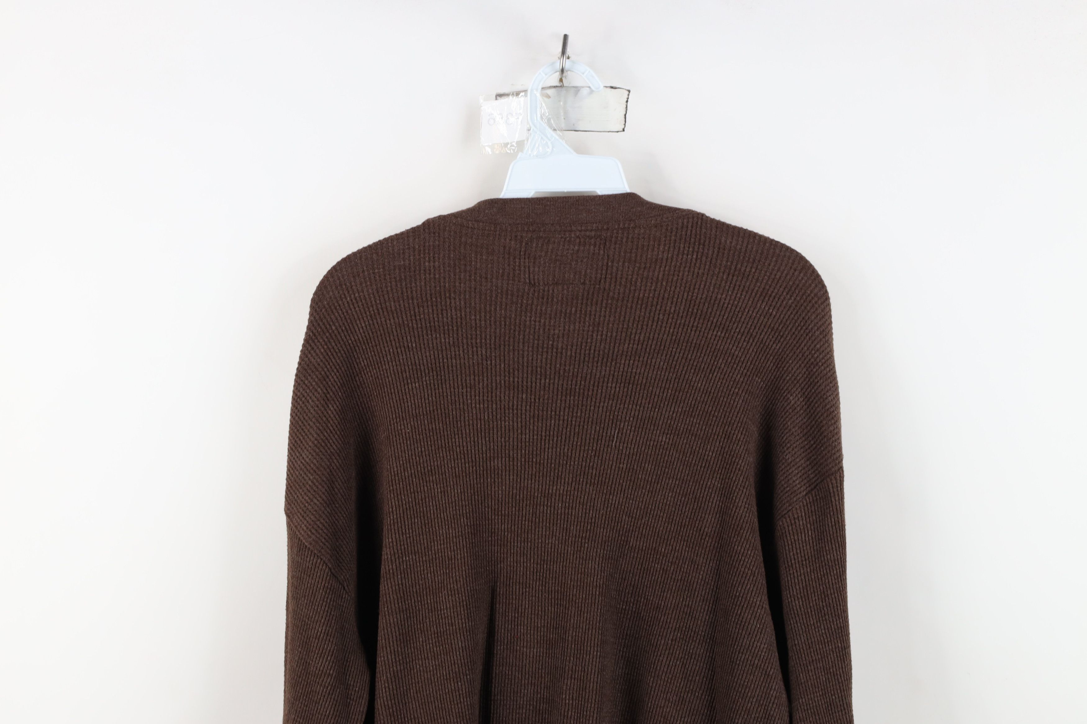 Vintage Vintage 90s Y2K Streetwear Thermal Waffle Knit T-Shirt Brown Size US XL / EU 56 / 4 - 9 Thumbnail