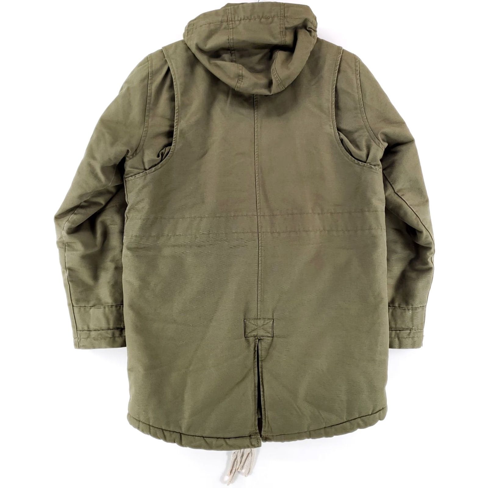 Lands' End Lands' End Fishtail Parka Canvas Sherpa Lined Hooded Olive Green Jacket Mens M Size US M / EU 48-50 / 2 - 7 Thumbnail