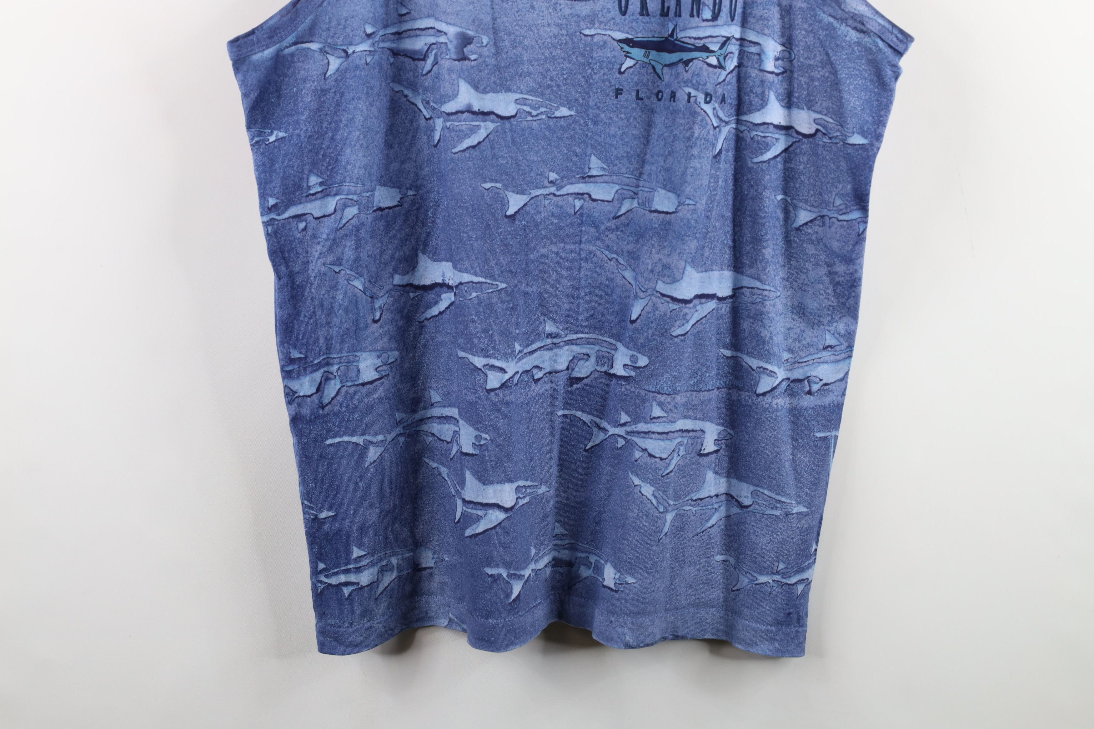 Vintage Vintage 90s Streetwear Shark All Over Print Tank Top T-Shirt Size US XL / EU 56 / 4 - 3 Thumbnail