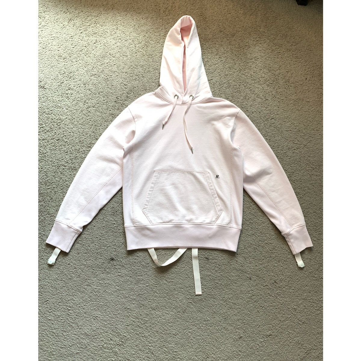 Helmut Lang HELMUT LANG RARE LIGHT PINK BONDAGE HOODIE Size US M / EU 48-50 / 2 - 20 Thumbnail