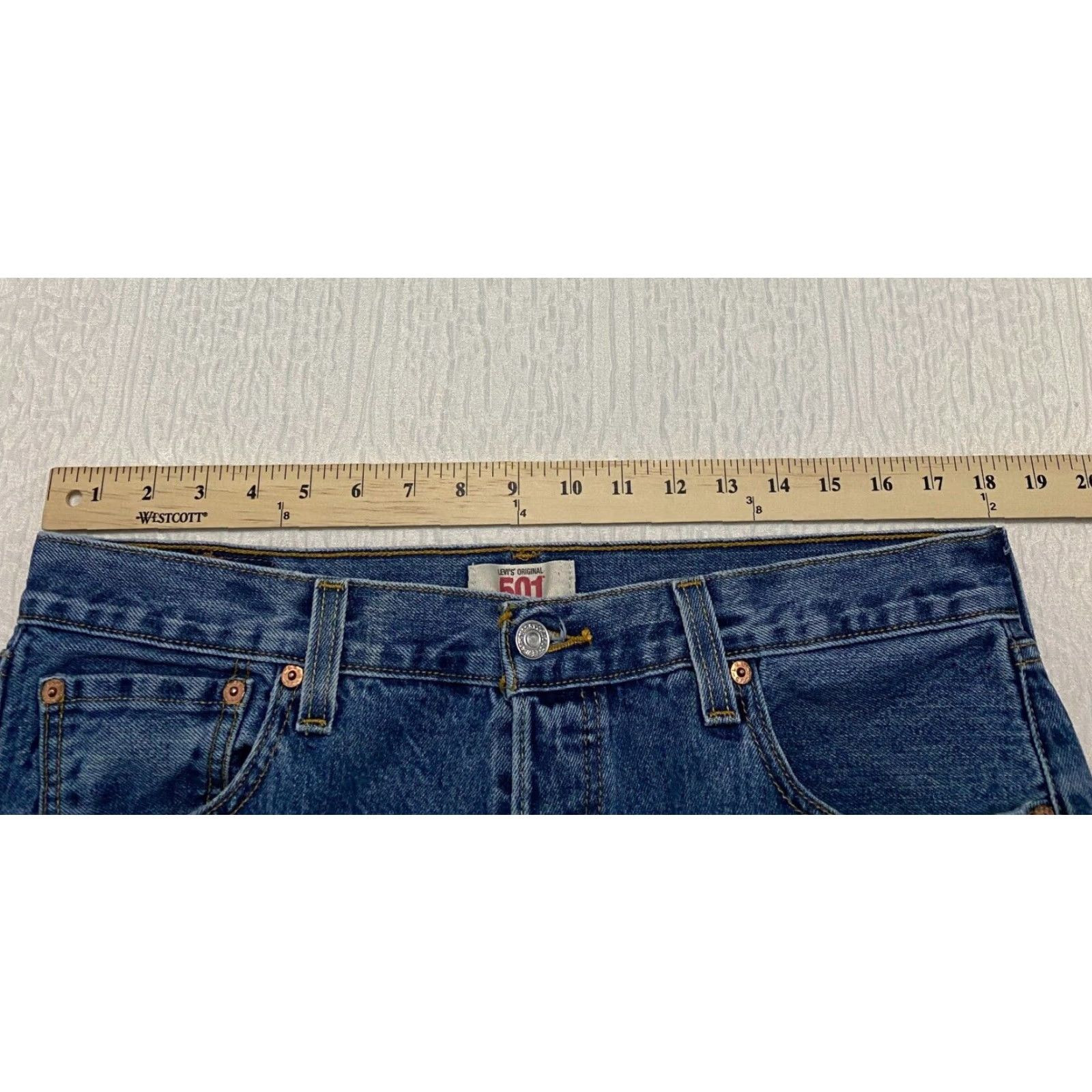 Levi's Levi's Levi'S 501 Jeans Men 36x27 Blue Straight Button Fly Hemmed Medium Wash 100% Cotton Denim 5-Pocket Classic Regular Size US 36 / EU 52 - 6 Thumbnail