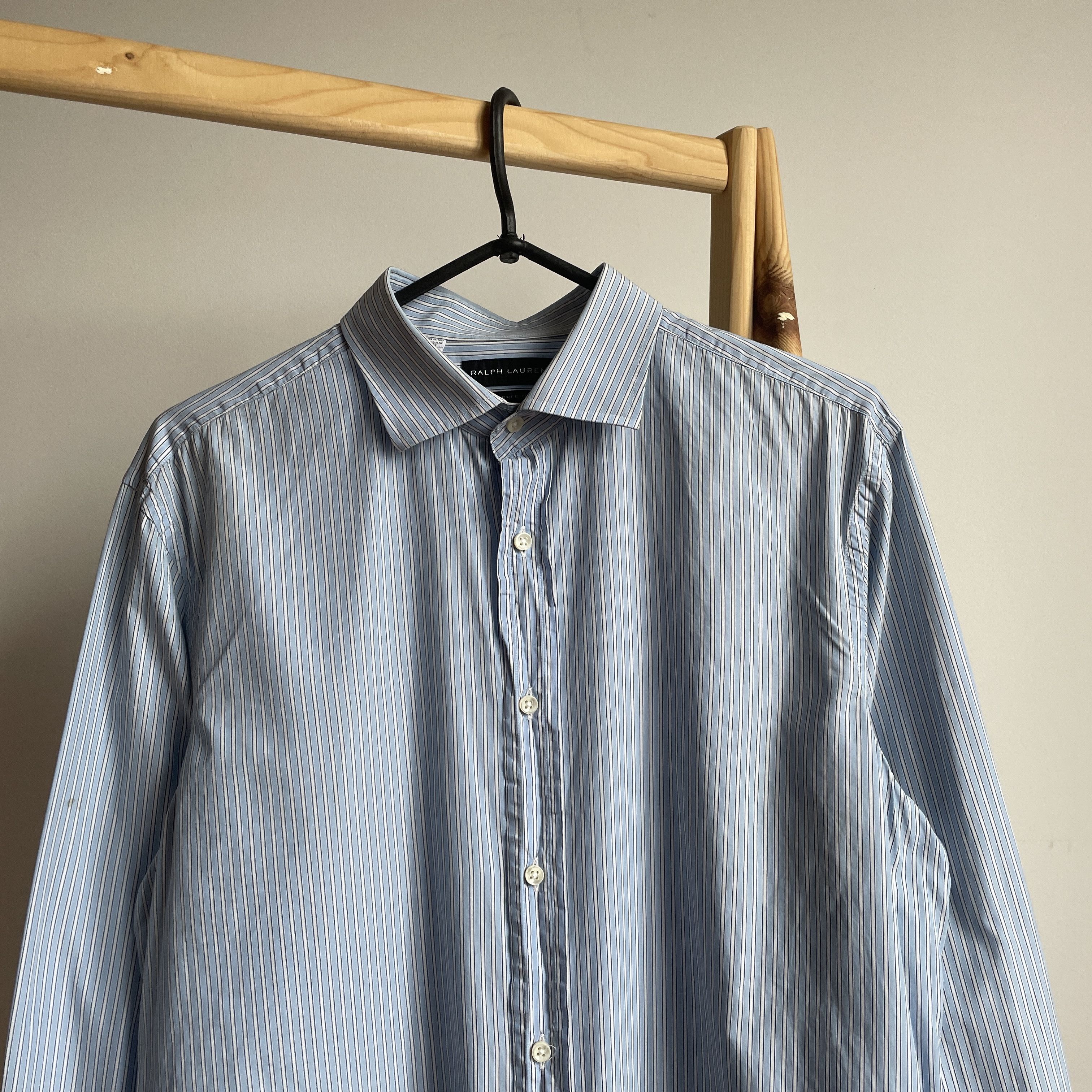 Ralph Lauren Black Label Ralph Lauren Black Label Tailored Fit Striped Dress Shirt Size US L / EU 52-54 / 3 - 3 Thumbnail