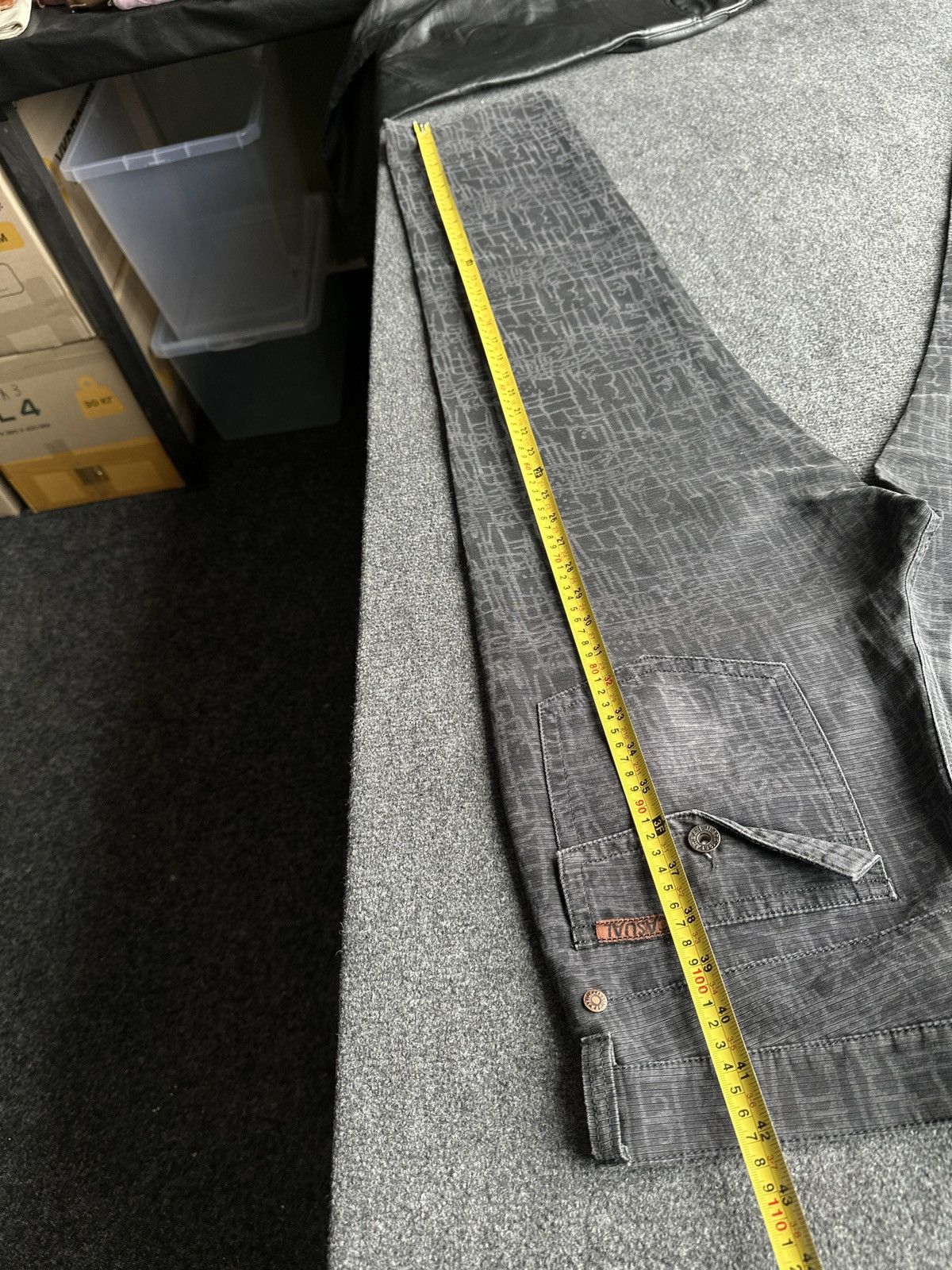 Armani VNTG🚨 ARMANI GRAY MONOGRAM PANTS LUXURY Y2K INDIGO CASUAL Size US 32 / EU 48 - 17 Thumbnail
