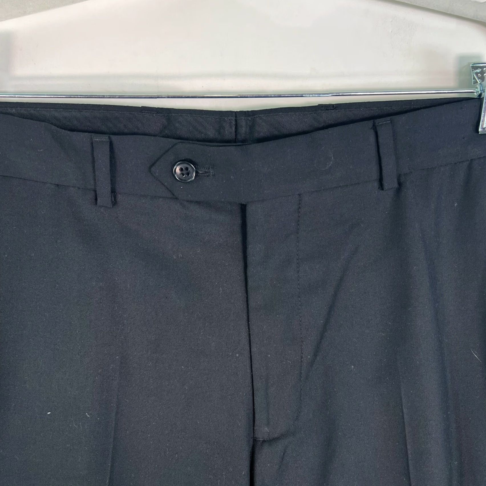 Pronto Uomo Pronto Uomo Dress Pants Mens Black Flat Front Slim Leg 35X34 Straight 30 Inseam Formal Business Size US 35 - 5 Thumbnail