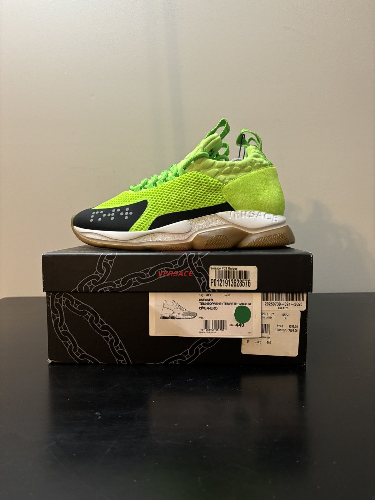 Versace Versace Cross Chainer Chain React Trainers Fluo Green Size US 11 / EU 44 - 9 Thumbnail