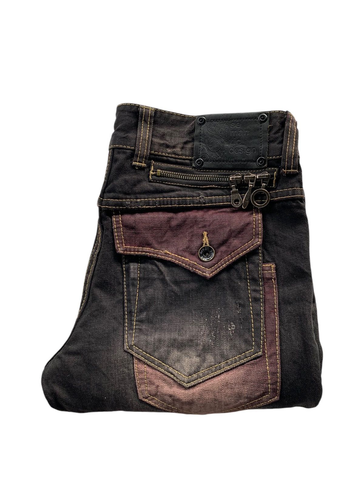 semanticdesign FLARE💥 SEMANTIC DESIGN PUNK STYLE MUDMAX DISTRESSED DENIM🎌☠️ Size US 31 - 9 Thumbnail