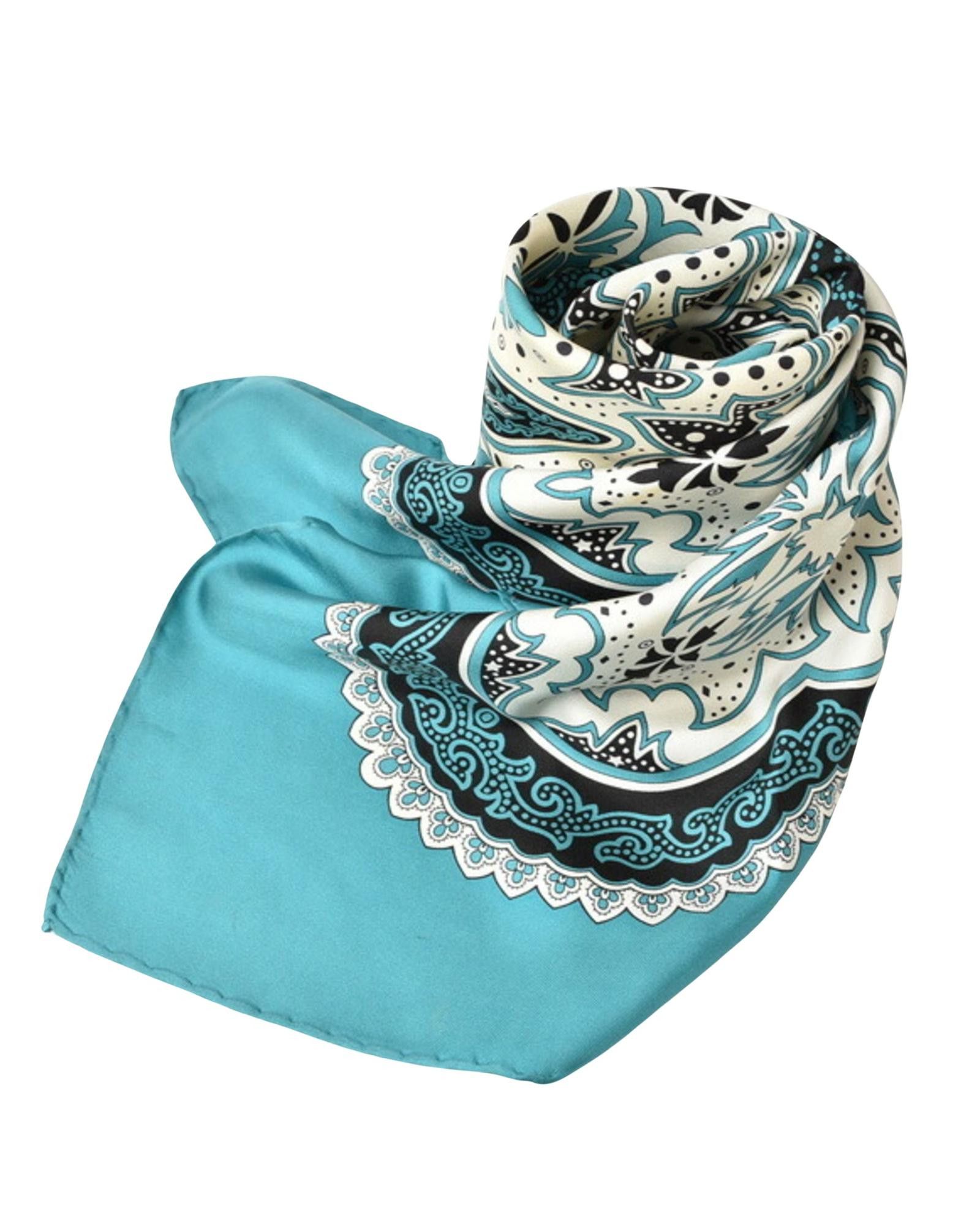 image of Gucci Turquoise Silk Scarf For Women