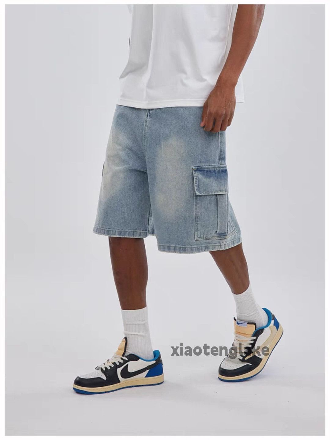Vintage Unisex utility loose baggy skate hiphop cargo shorts Size US 32 / EU 48 - 1 Thumbnail