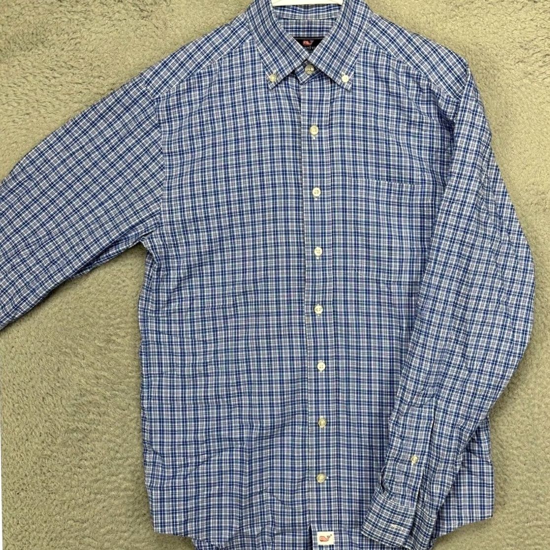 Vineyard Vines Vineyard Vines Murray Shirt Mens Small Blue Plaid Button-Down Long Sleeve EUC Size US S / EU 44-46 / 1 - 2 Thumbnail