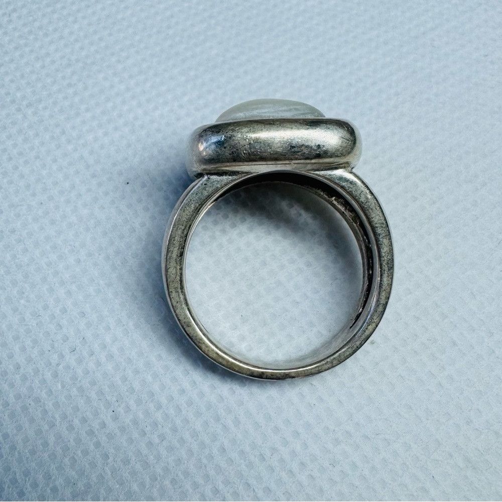 Other Vintage Art Deco 925 Sterling Silver White Stone Ring Size Size ONE SIZE - 5 Thumbnail