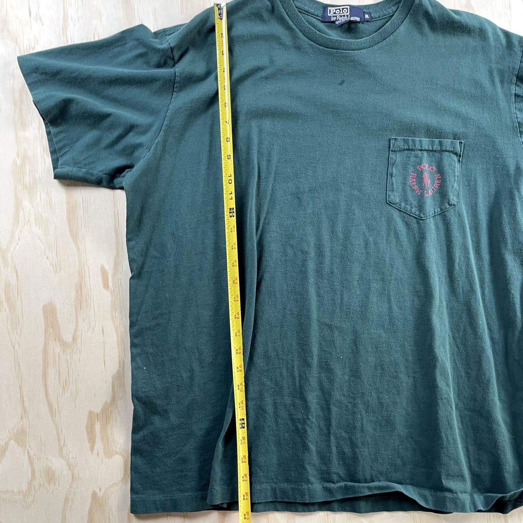 Polo Ralph Lauren VINTAGE Polo Ralph Lauren Shirt Mens XL Green Crew Pocket Tee T Shirt Made USA Size US XL / EU 56 / 4 - 3 Thumbnail