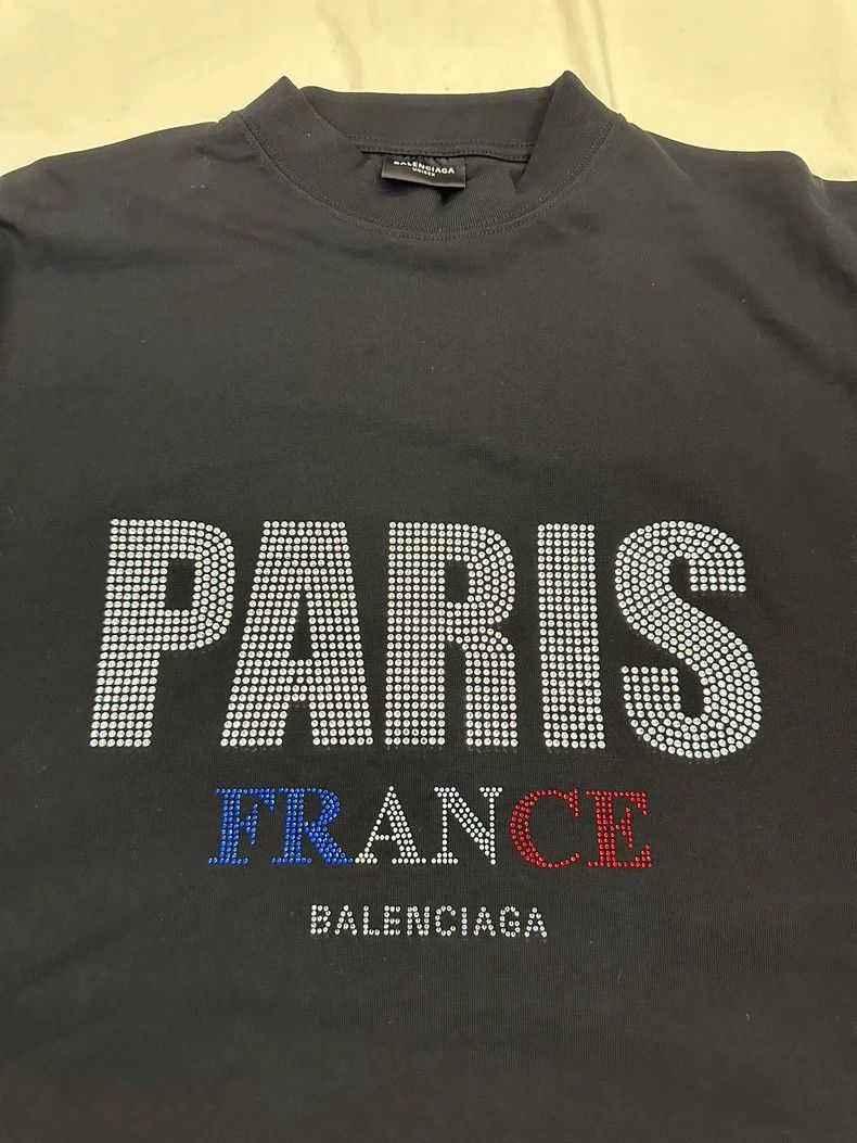 Balenciaga Balenciaga Studded and Diamond Glitter Short Sleeve T-Shir Size US L / EU 52-54 / 3 - 3 Thumbnail