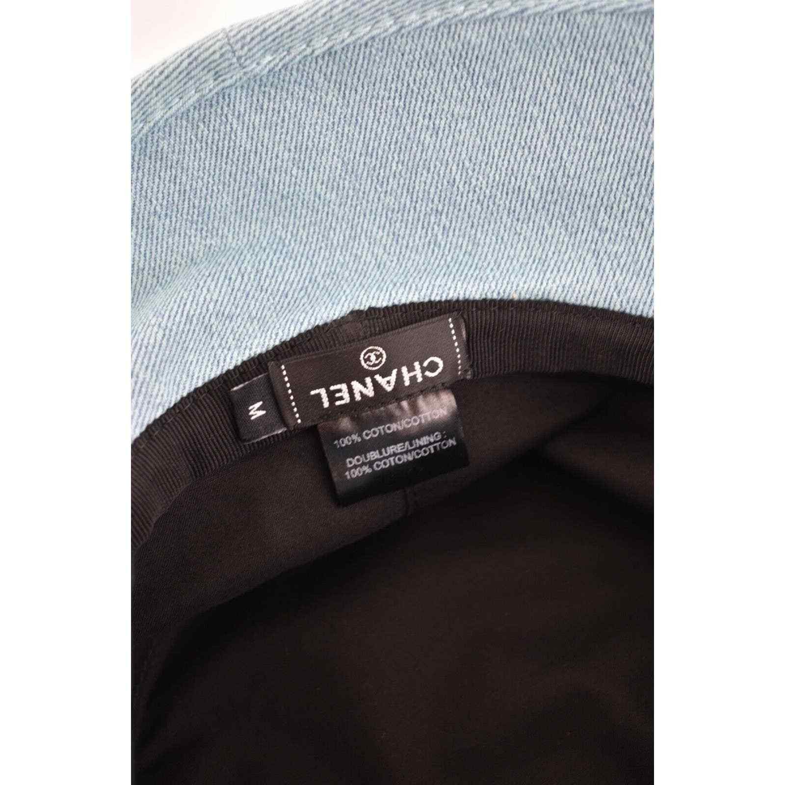 Chanel Chanel CC Logo Denim Cotton Cloche Sun Bucket Hat M Medium Size ONE SIZE - 12 Thumbnail