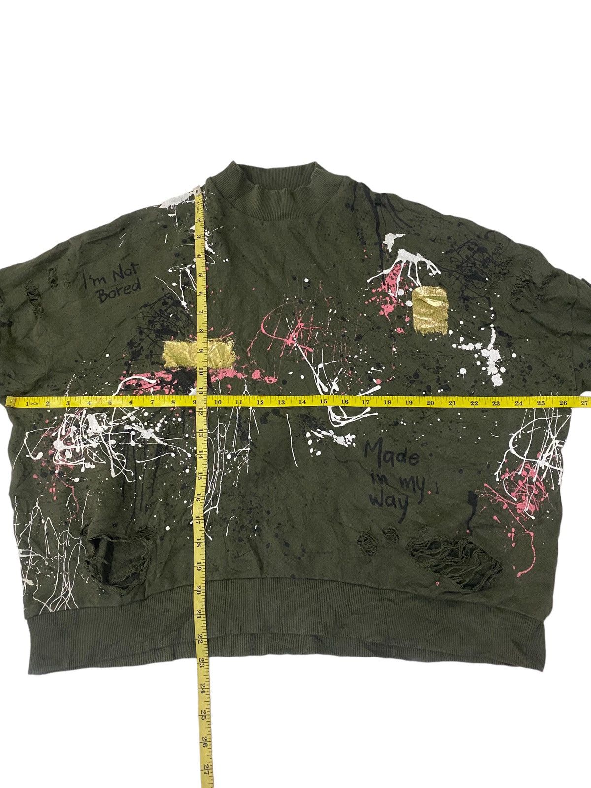 Zara Zara Woman Painted Distressed Style Sweatshirt Size S / US 4 / IT 40 - 9 Thumbnail