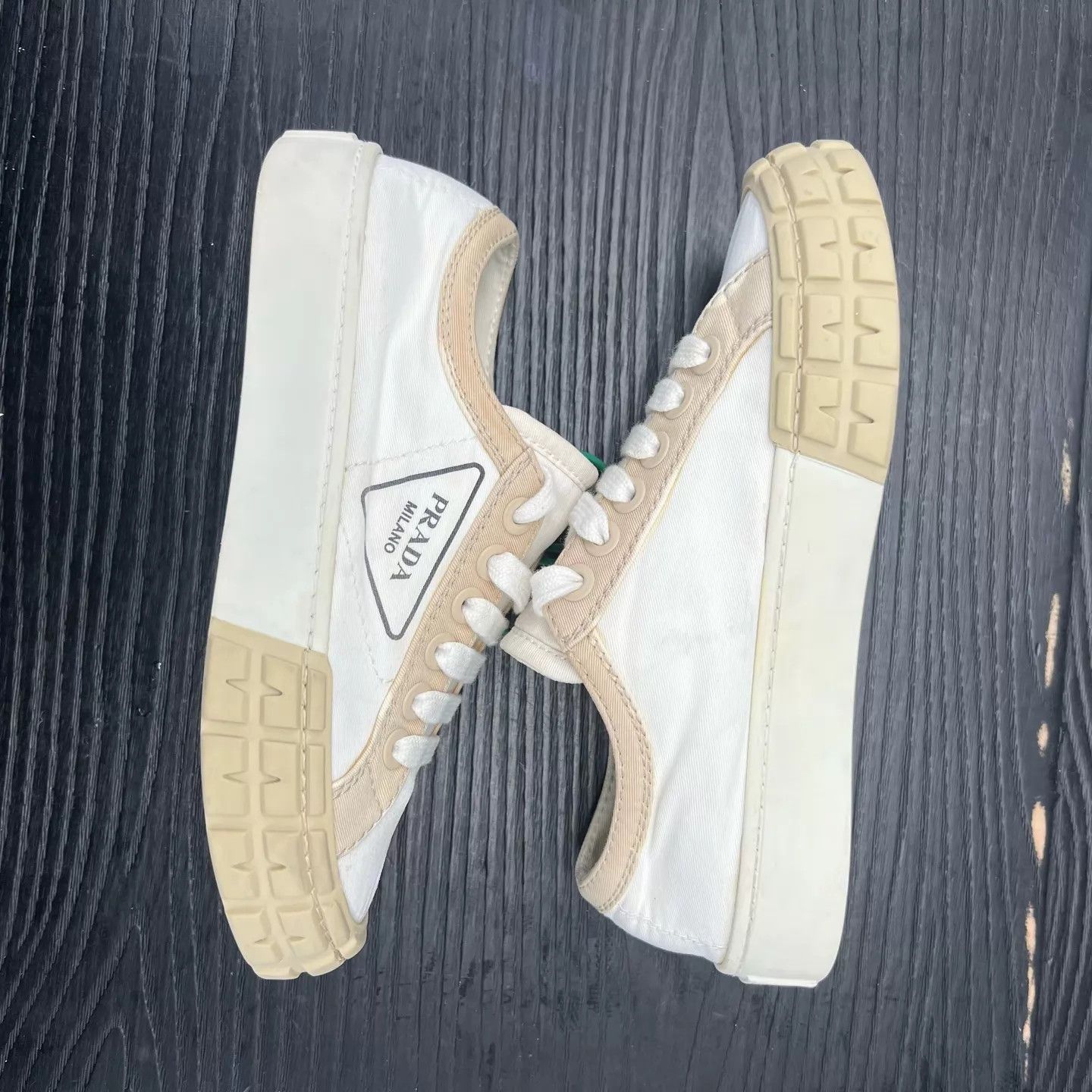 Prada PRADA Wheel White Brown 36 (New, Boxed) Size US 5.5 / IT 35.5 - 5 Thumbnail