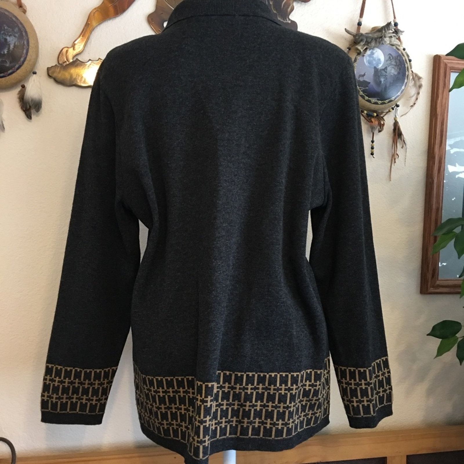 Vintage Vintage Alfred Dunner dark gray open front jacket Size M / US 6-8 / IT 42-44 - 4 Thumbnail