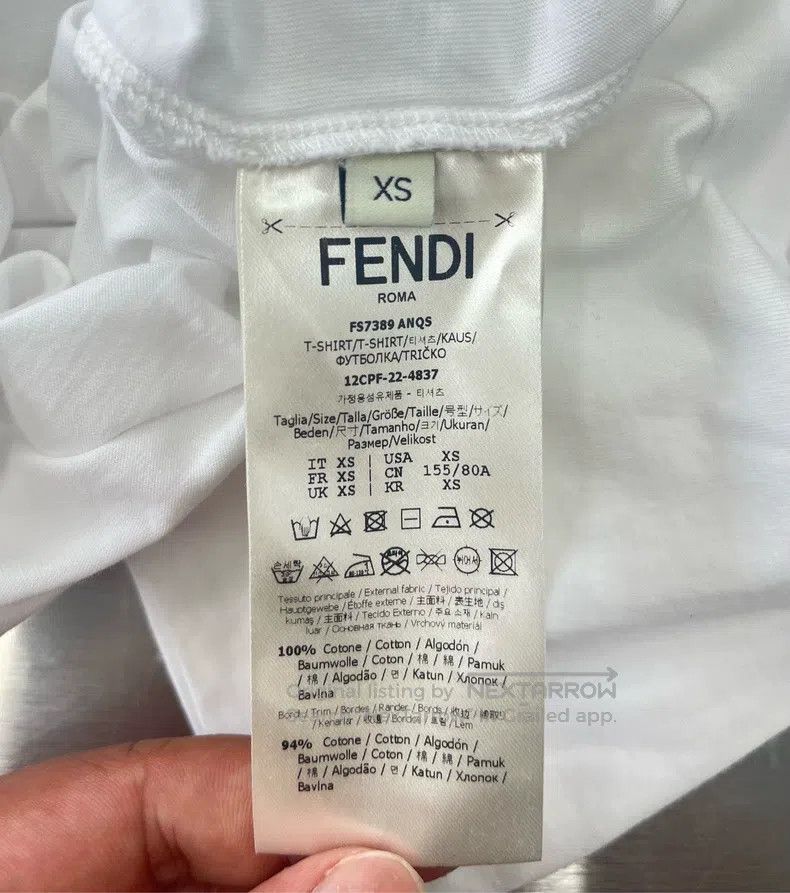 Fendi Fendi White Zip Pocket Logo Short Sleeve T-Shirt Size XS / US 0-2 / IT 36-38 - 4 Thumbnail