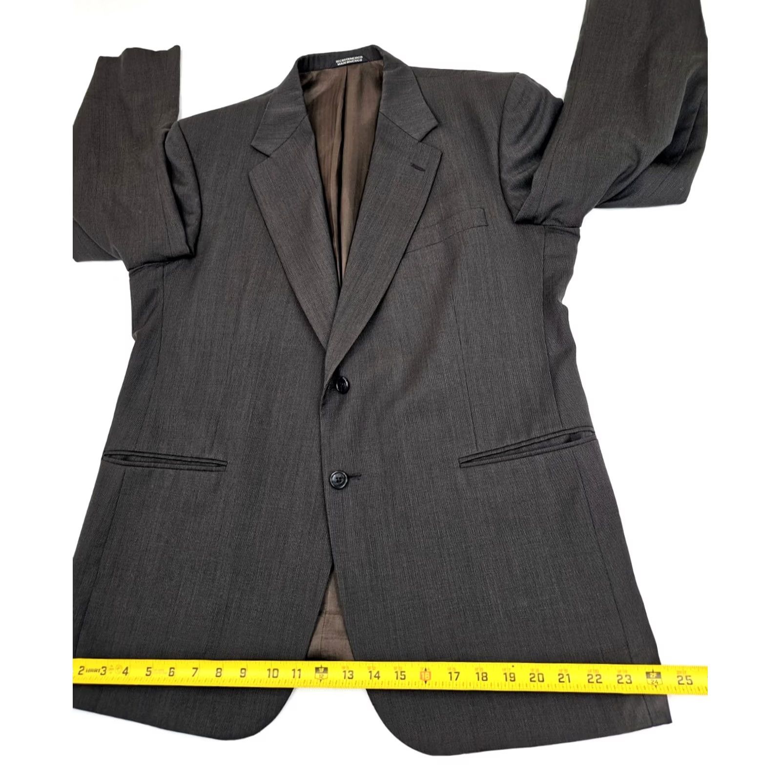 Stafford Stafford Blazer Single-Breasted 2-Button Wool 100% Lined Gray Heathered Bronze 44R Mens EUC Jacket Coat - Classic Fit Size 44R - 7 Thumbnail