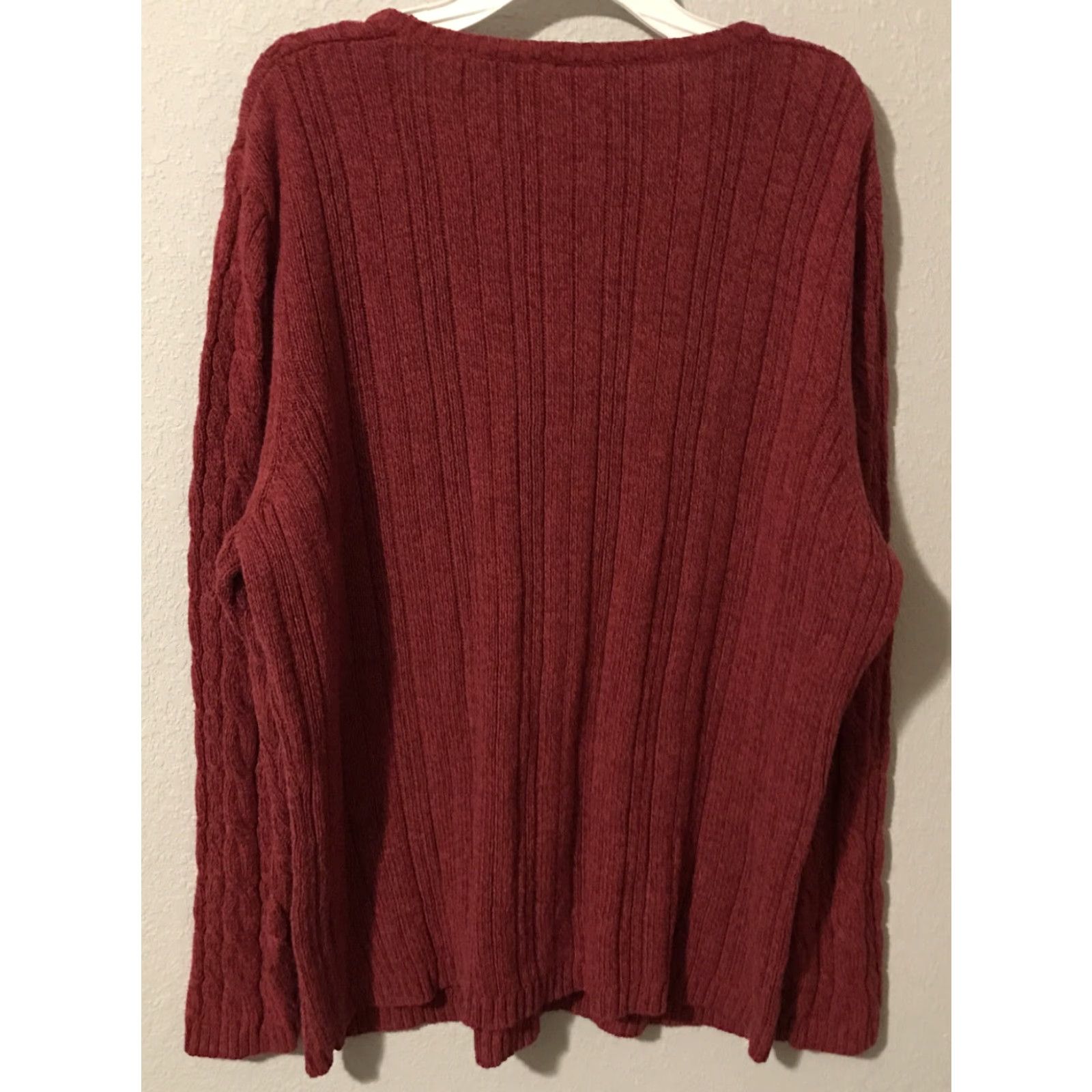 Pinko WOMEN'S SWEATER 1X Pink Cable-Knit Pullover Northcrest 14-16 Dark Pink Long Sleeve Round Neck Casual Fall Winter Knit Size Type Plus Women’s-- Size XL / US 12-14 / IT 48-50 - 2 Thumbnail