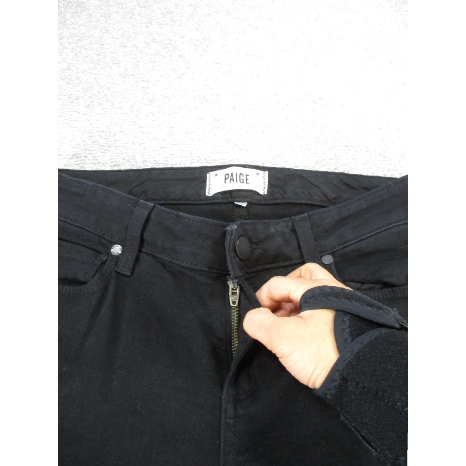 Paige PAIGE Women's Skinny Jeans 29 Skyline Ankle Peg Black Denim Charcoal Wash Size 29" - 3 Thumbnail