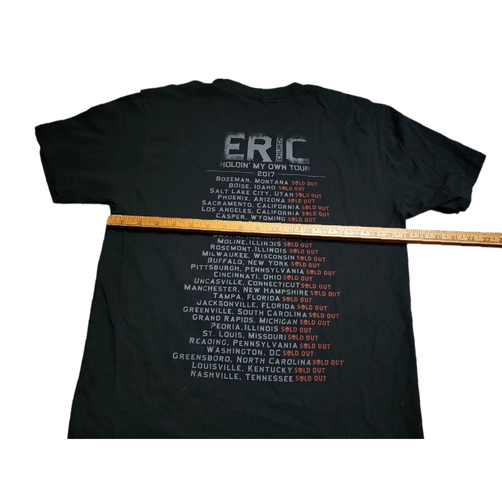 Church's Eric Church Concert T-Shirt 2017 Mens M Black Double-Sided Short Sleeve Size US M / EU 48-50 / 2 - 3 Thumbnail
