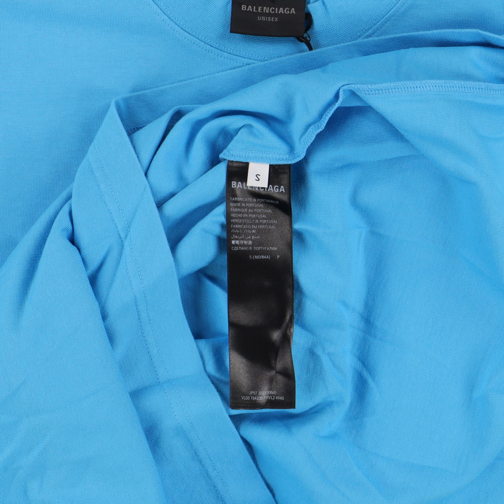 Balenciaga Azure Blue WFP Logo Oversized T-Shirt Size US S / EU 44-46 / 1 - 6 Thumbnail