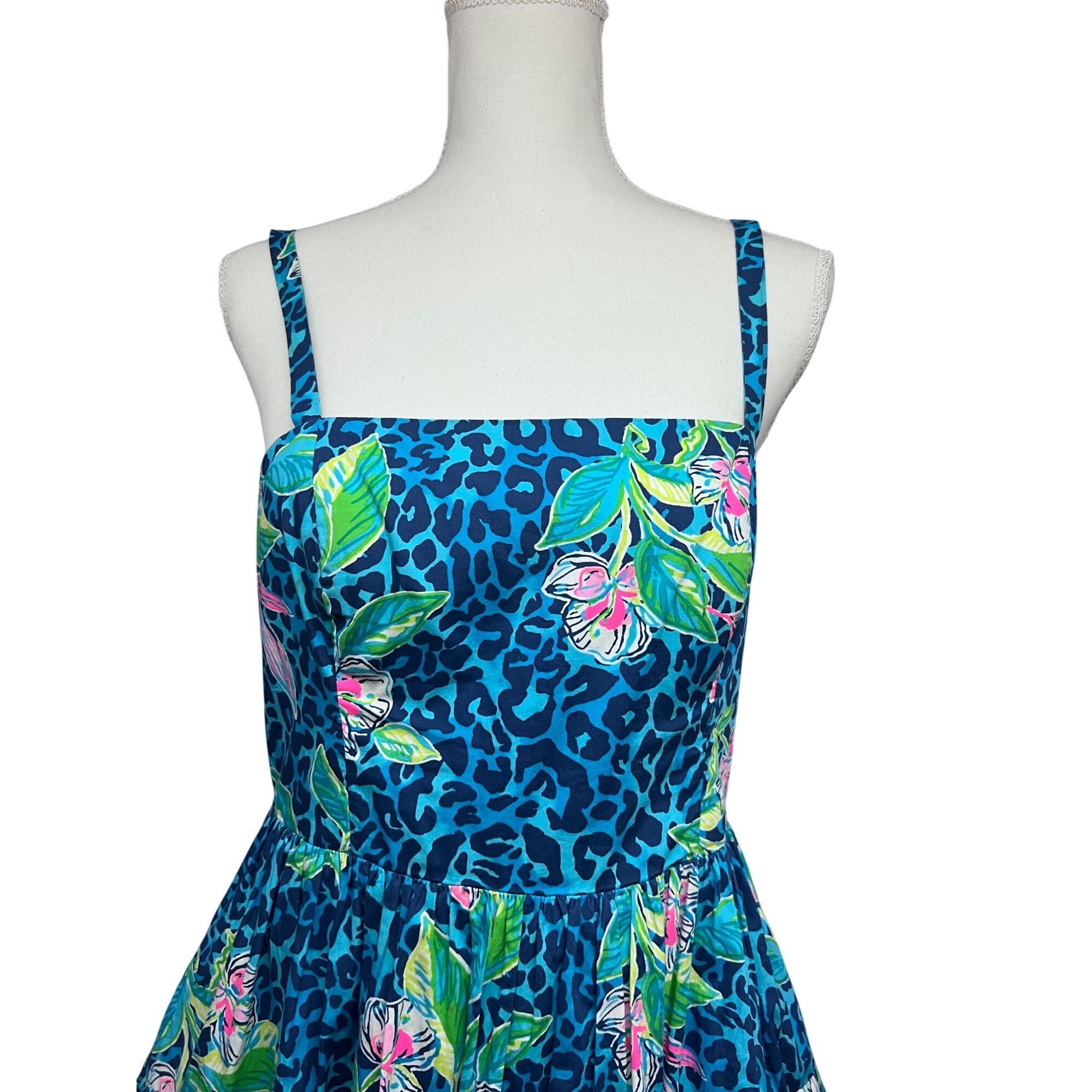 Lilly Pulitzer Lilly Pulitzer Womens Vintage Blue Green Floral Hawaiian Fit Size S / US 4 / IT 40 - 7 Thumbnail