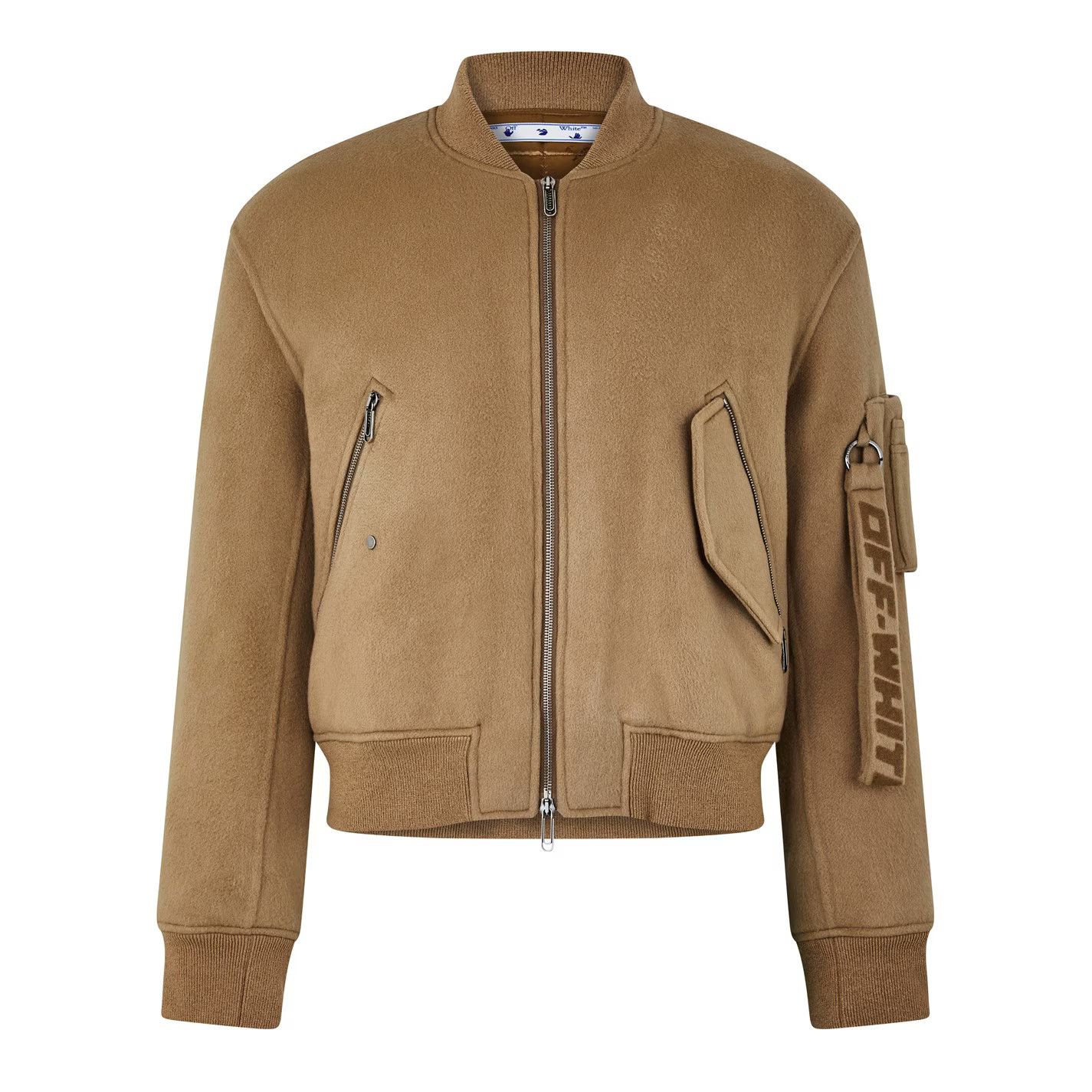 Off-White o1g2r1mq0326 Zip Bomber Jacket in Camel Size US M / EU 48-50 / 2 - 1 Thumbnail