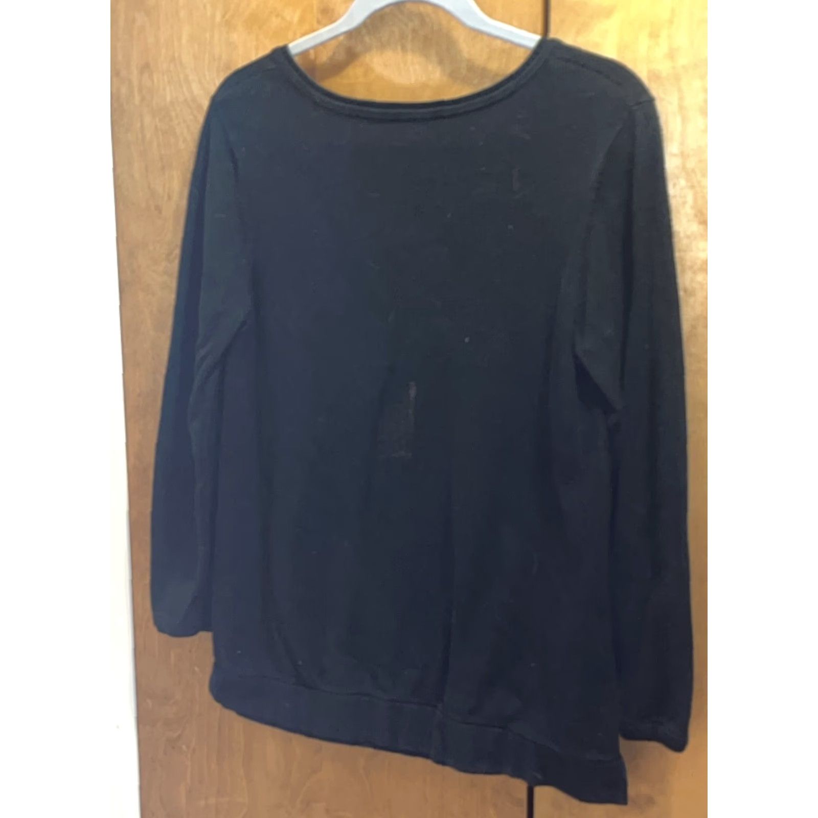J. Jill VINTAGE J. Jill Women's Sweater Pullover V-Neck Long Sleeve Cotton Blend Black Petite All Seasons Size S / US 4 / IT 40 - 7 Thumbnail