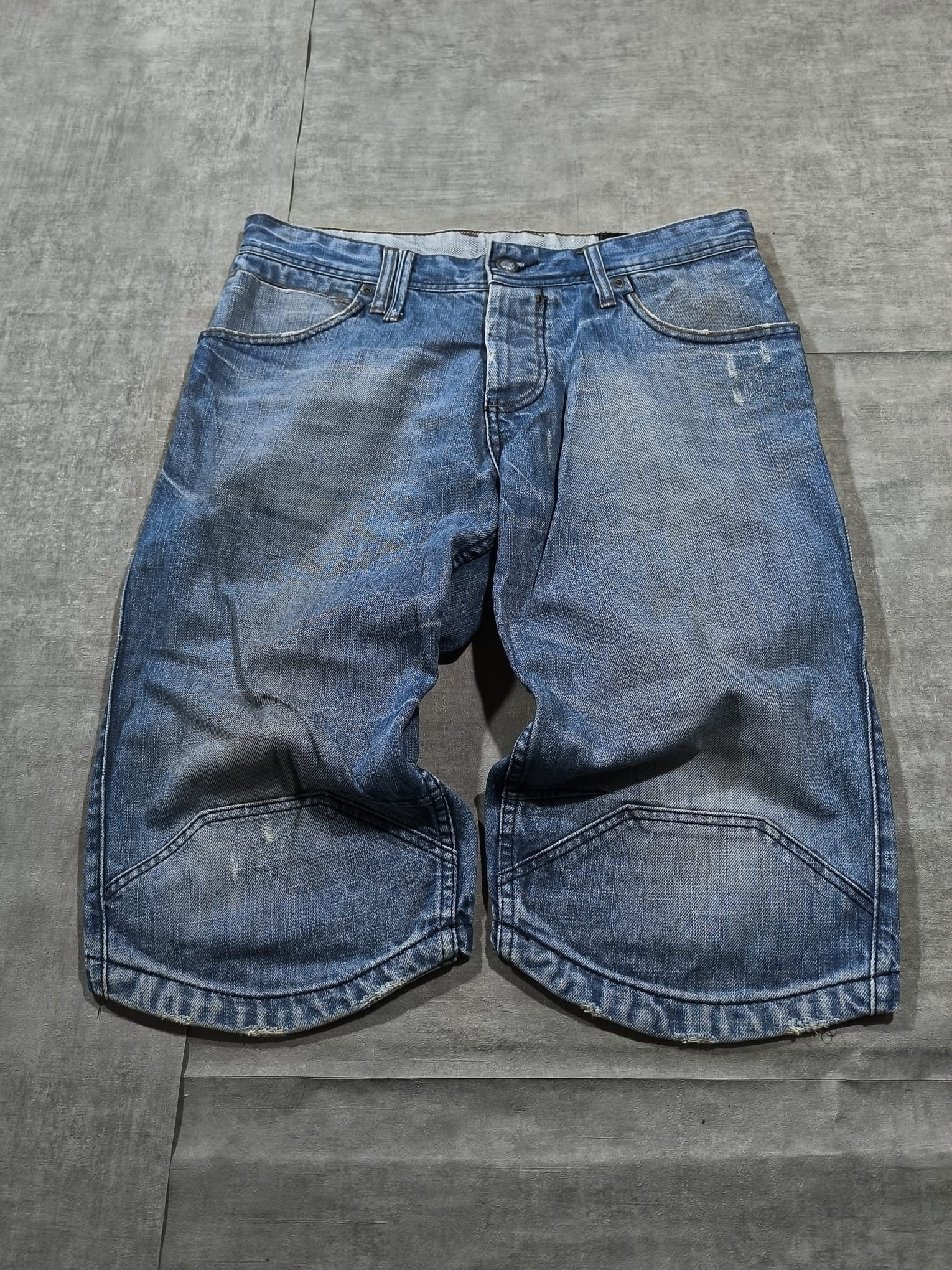 Vintage MUDDY TRASHED BUCKLEBACK BIKER JORTS Size US 34 / EU 50 - 4 Thumbnail