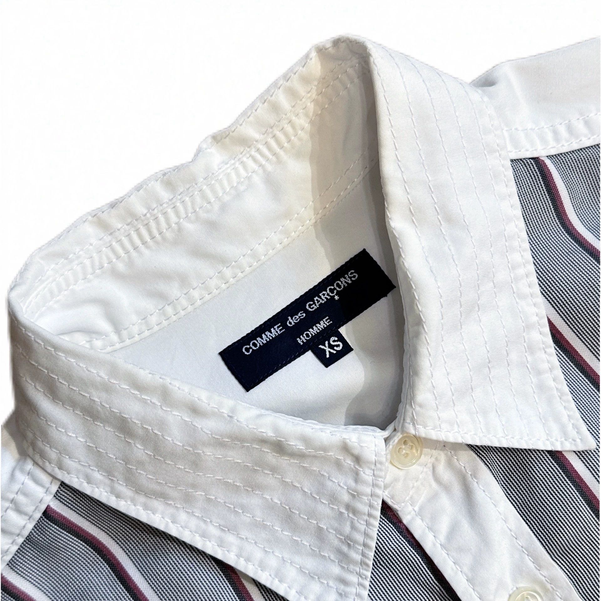 Comme des Garcons Comme Des Garcons Homme Striped Panel Shirt XS Japan Size US XS / EU 42 / 0 - 4 Thumbnail