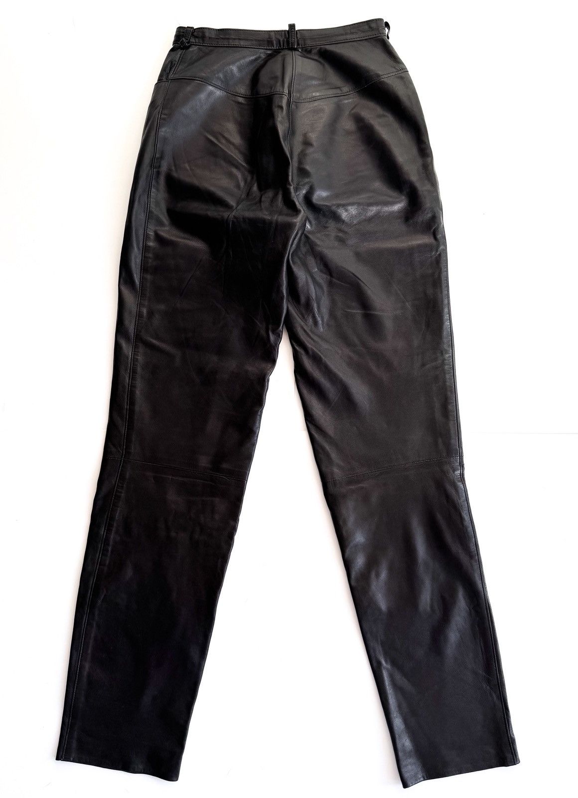 Dior Christian Dior black leather pants CD logo gold tone button Size 26" / US 2 / IT 38 - 7 Thumbnail