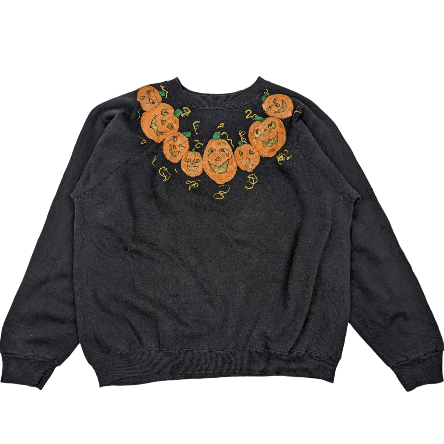 Hanes Vintage 90's HANES Custom Art Halloween Pumpkins Jumper Size L / US 10 / IT 46 - 2 Thumbnail