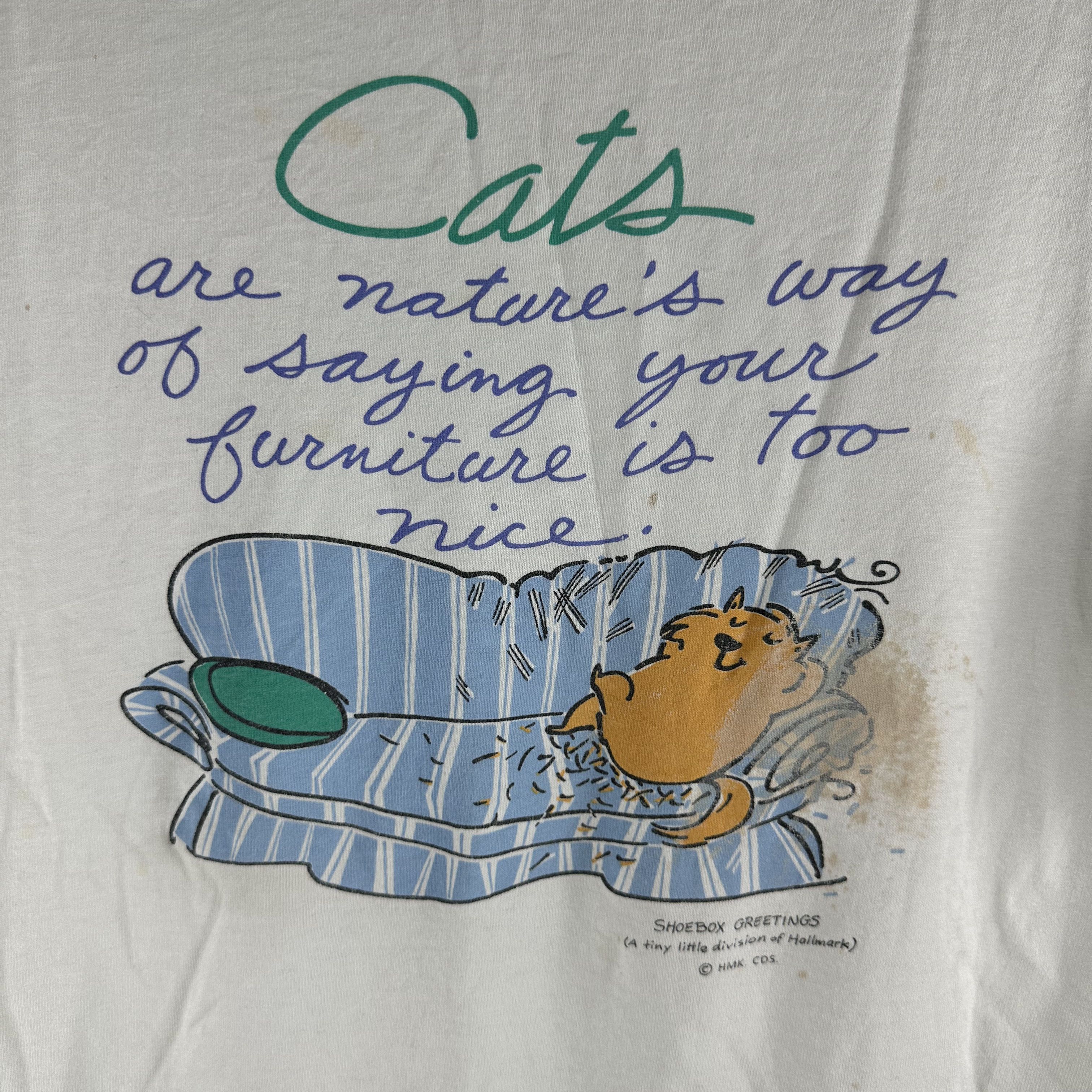 Vintage ​90s Cats Are Nature's Way Of Saying Your Furniture Art Tee Size US XL / EU 56 / 4 - 2 Thumbnail
