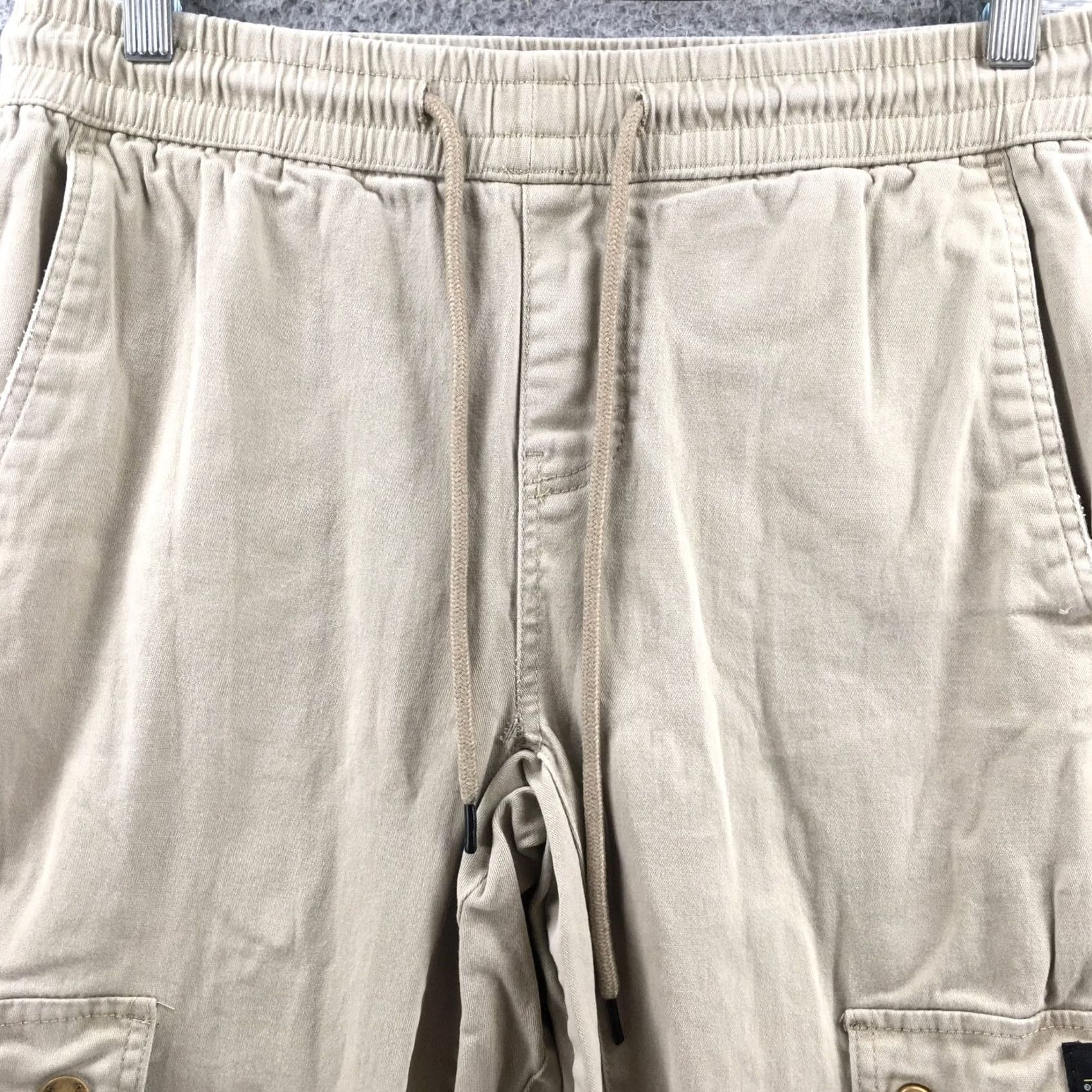 WeSC WESC Beige Jogger Pants Womens S Cargo Pockets Zip Fly Regular Rise 30x26.5 Inseam 26.5 Size 28" / US 6 / IT 42 - 4 Thumbnail
