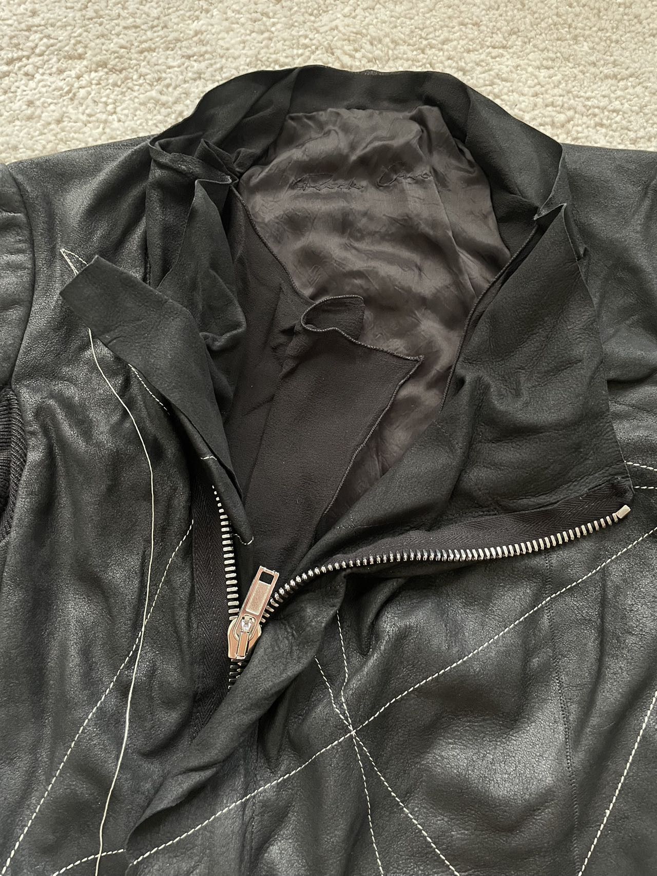 Rick Owens Rare Rick Owens Geometry Graphics Lamb Jacket Size S / US 4 / IT 40 - 3 Thumbnail