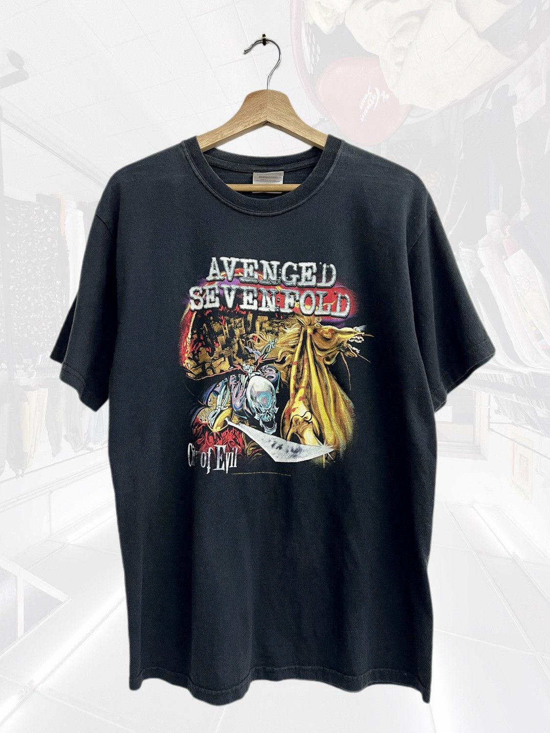Band Tees × Vintage Vintage Y2K Avenged Sevenfold City Of Evil Promo Tee Size US M / EU 48-50 / 2 - 1 Thumbnail