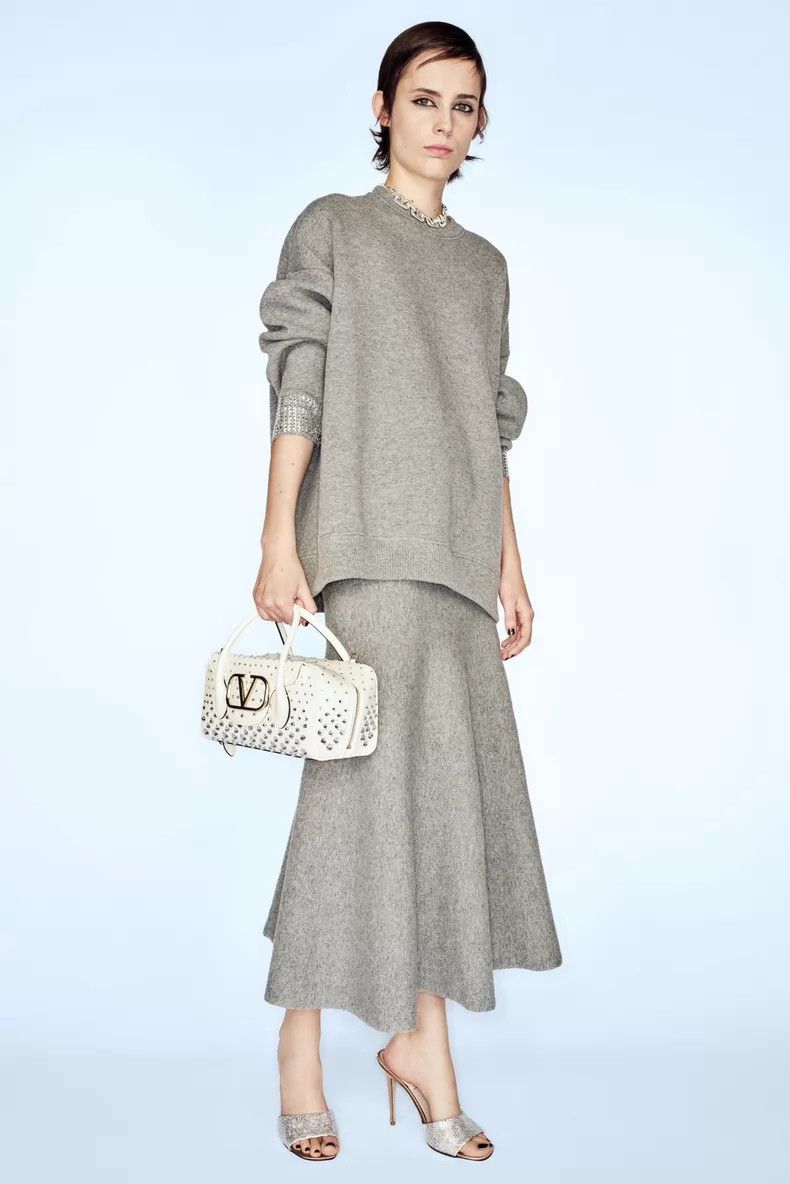 Valentino Valentino Bright diamond cuffs Grey silhouette sweater Size XS / US 0-2 / IT 36-38 - 9 Thumbnail
