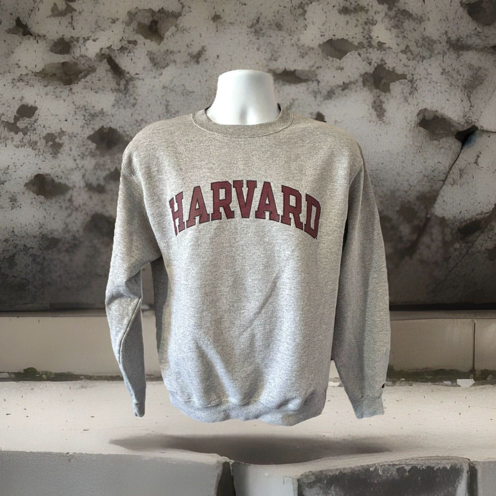 Champion VINTAGE Champion Sweatshirt Men Medium Heather Gray Logo Pullover Crew Neck Y2K Harvard University Eco Fleece Size US M / EU 48-50 / 2 - 7 Thumbnail