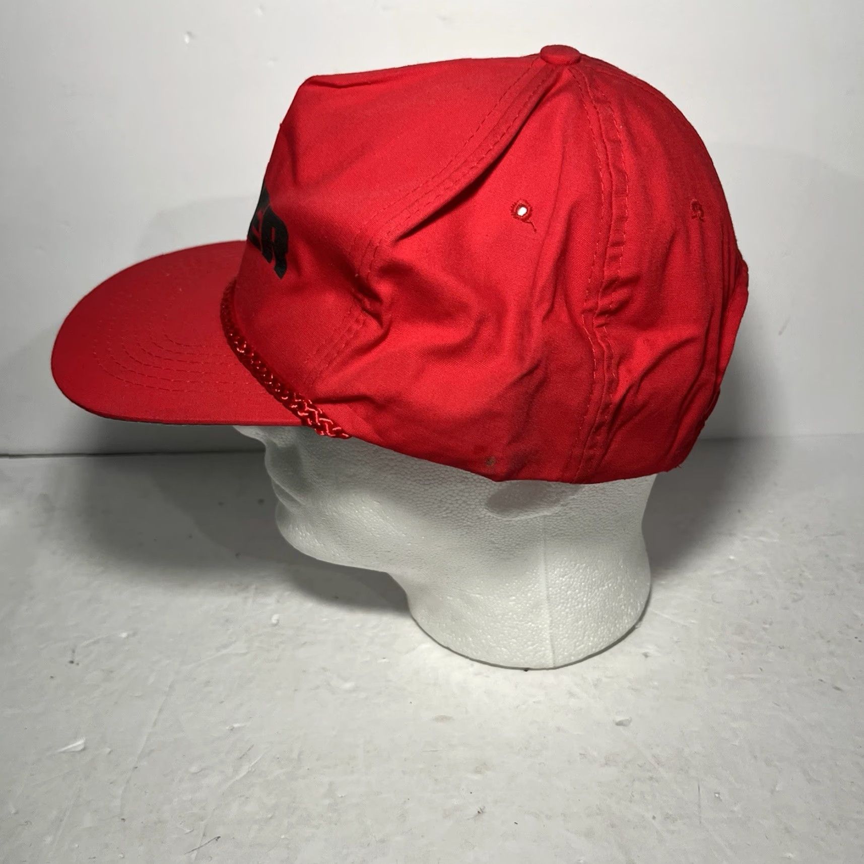 Vintage Vtg Ryder Rope Hat Snapback Baseball Cap Cap One Size Red Polyester Ryder Adjustable Trucker 1980s Mens Boys Size ONE SIZE - 5 Thumbnail